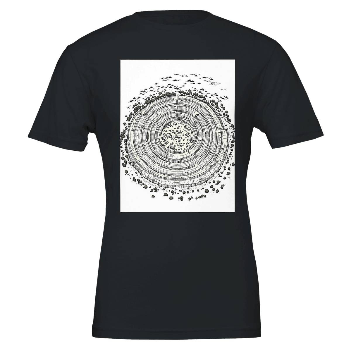 Iron Age Hill Fort T-Shirt | British Prehistory Aerial Design - Wild Thread Co
