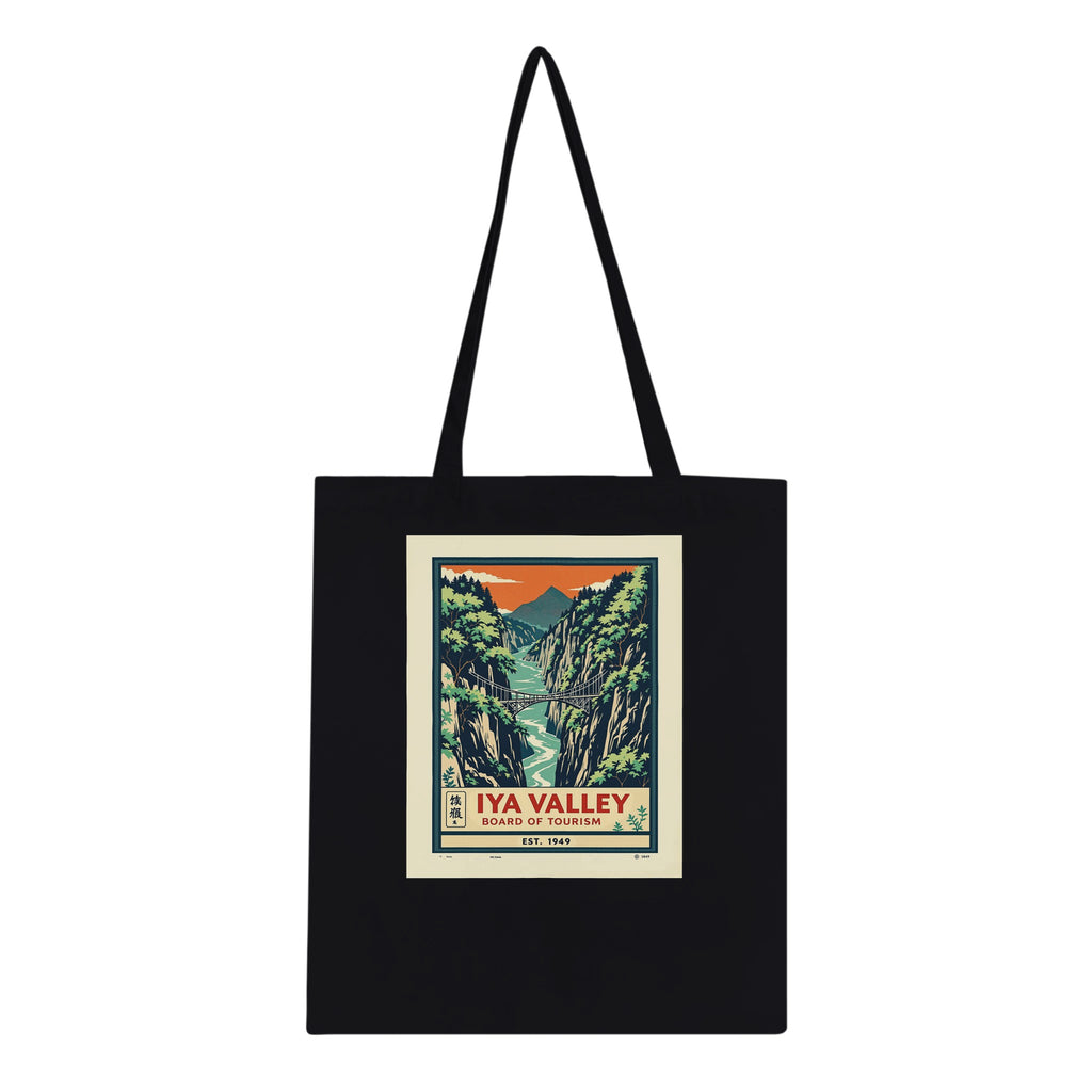 Iya Valley Vintage Travel Tote Bag Cotton Shopper UK Tote Bag — detail view | Wild Thread Co