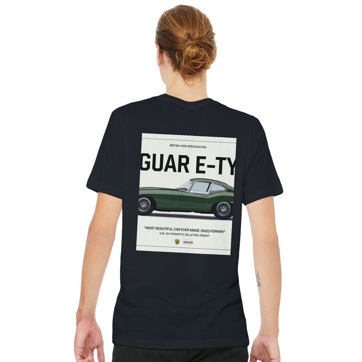 Jaguar E Type British Racing Green Spec | T-Shirt | Garage Workshop Wall Art - Wild Thread Co