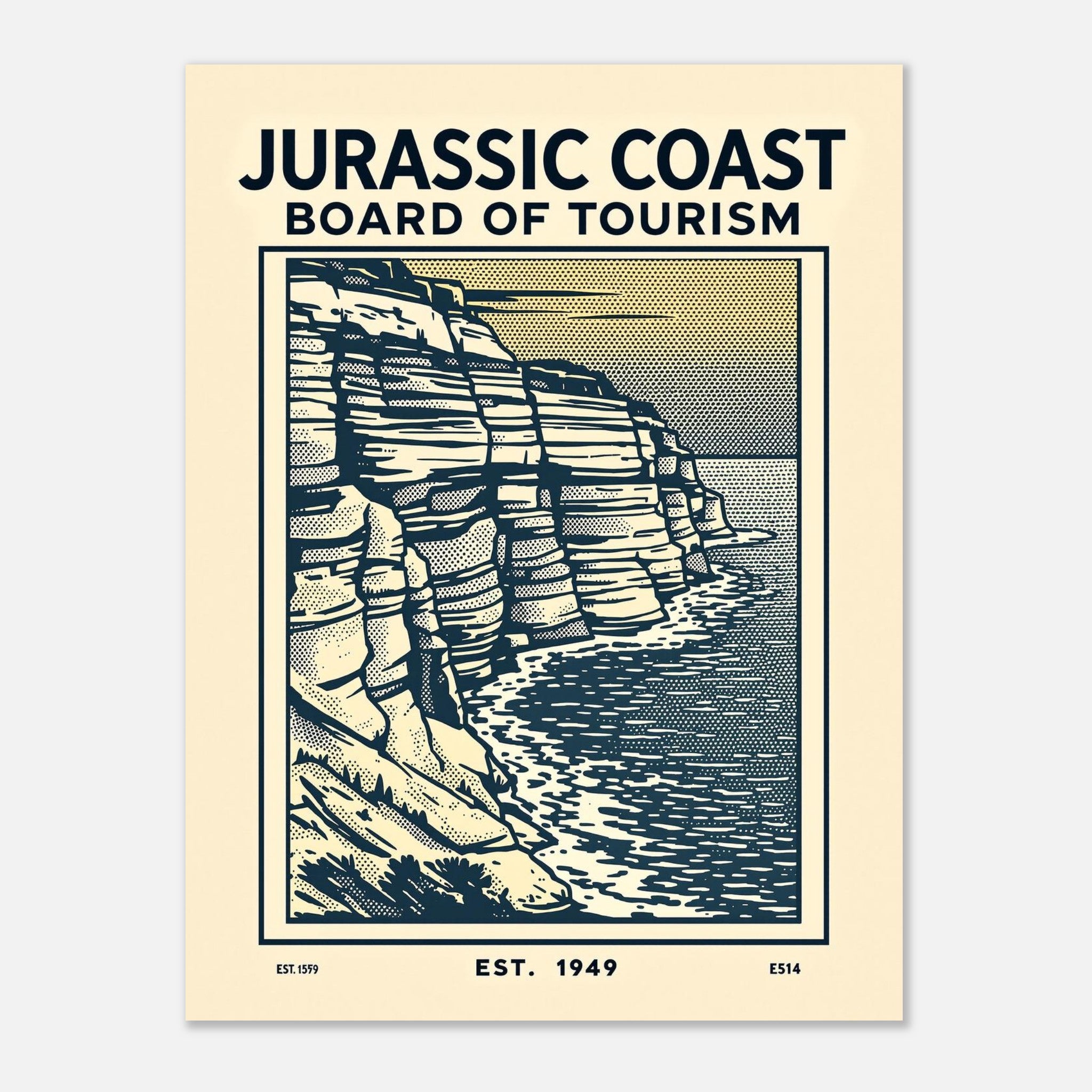 Jurassic Coast Vintage Travel Art Wall Art UK Art Print Art Print — detail view | Wild Thread Co
