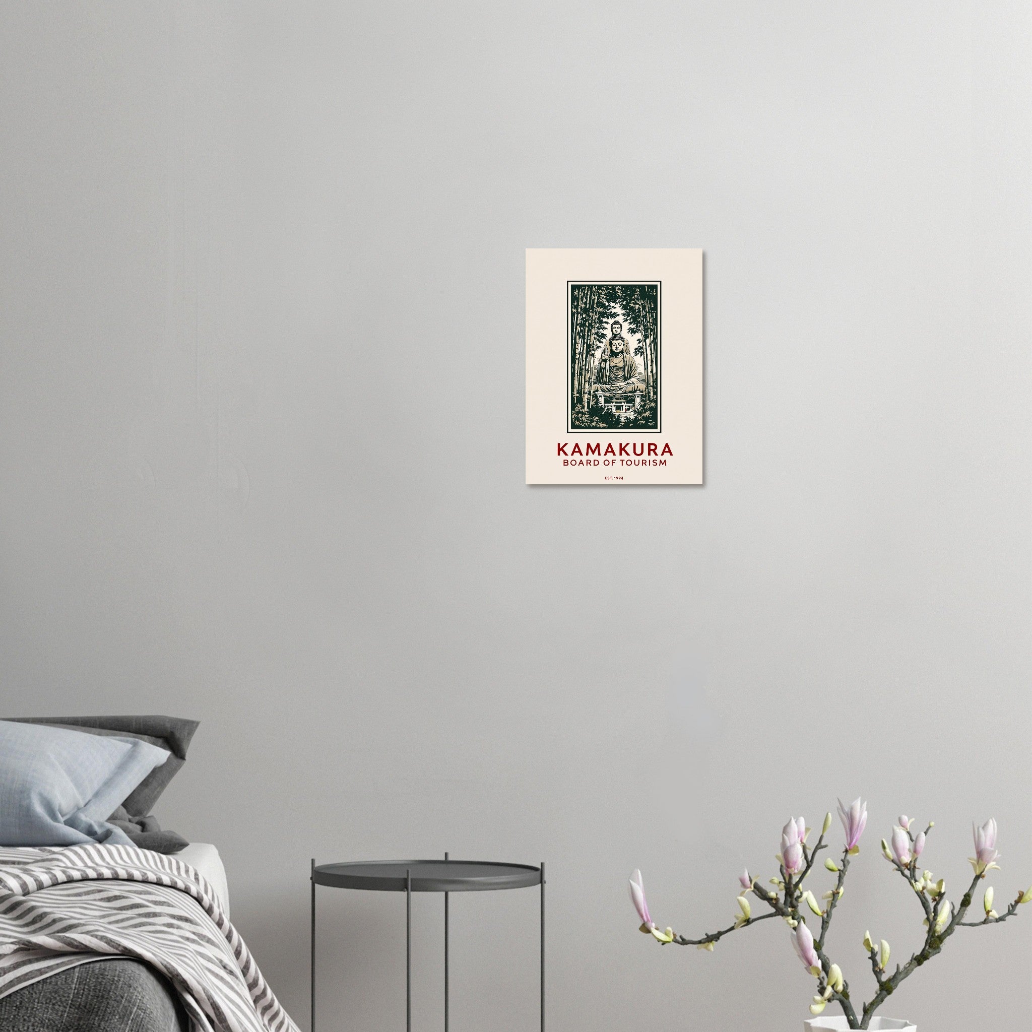 Kamakura Vintage Travel Art Wall Art UK Art Print Poster Wall Art UK UK Gift Art Print — detail view | Wild Thread Co