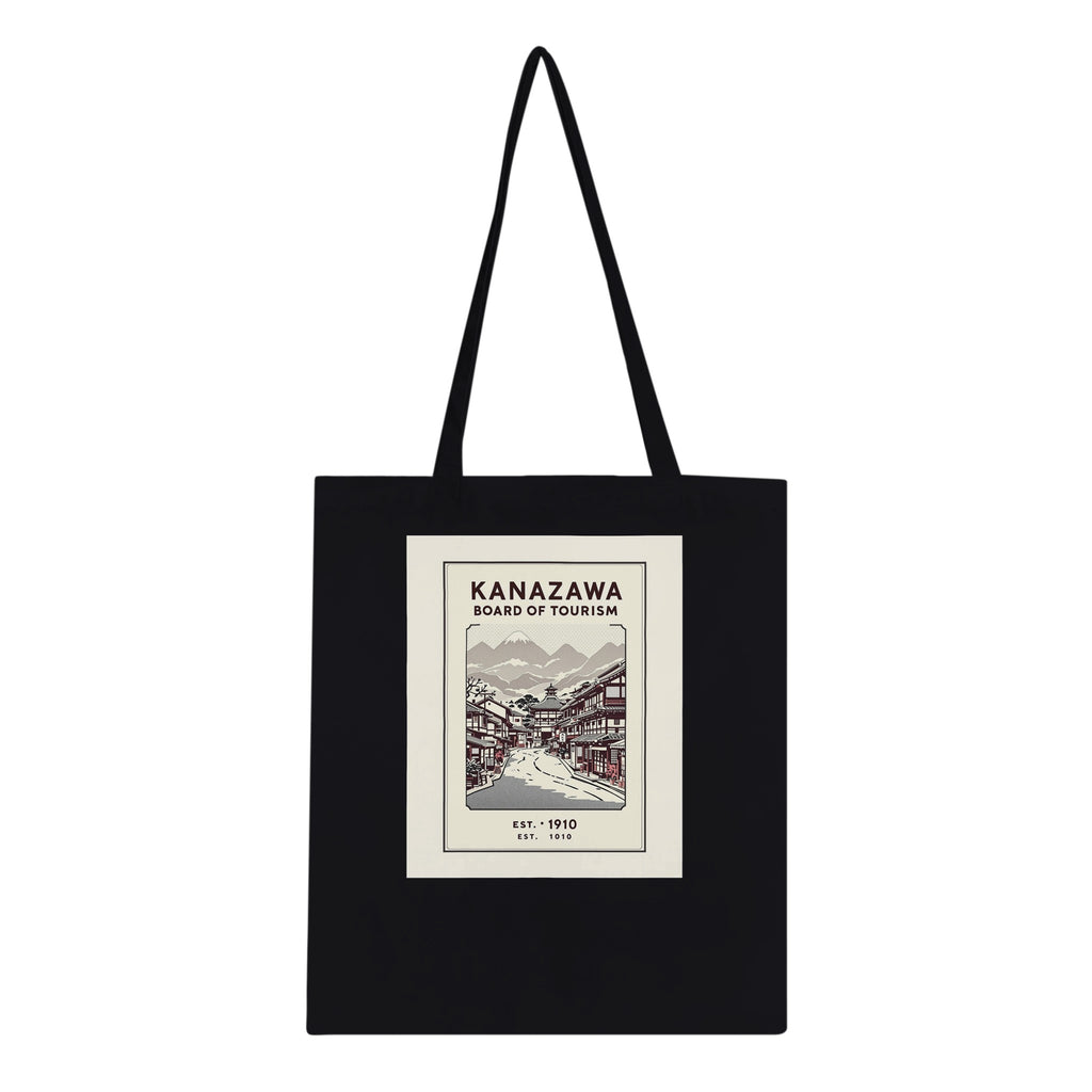 Kanazawa Vintage Travel Tote Bag Cotton Shopper UK Tote Bag — detail view | Wild Thread Co