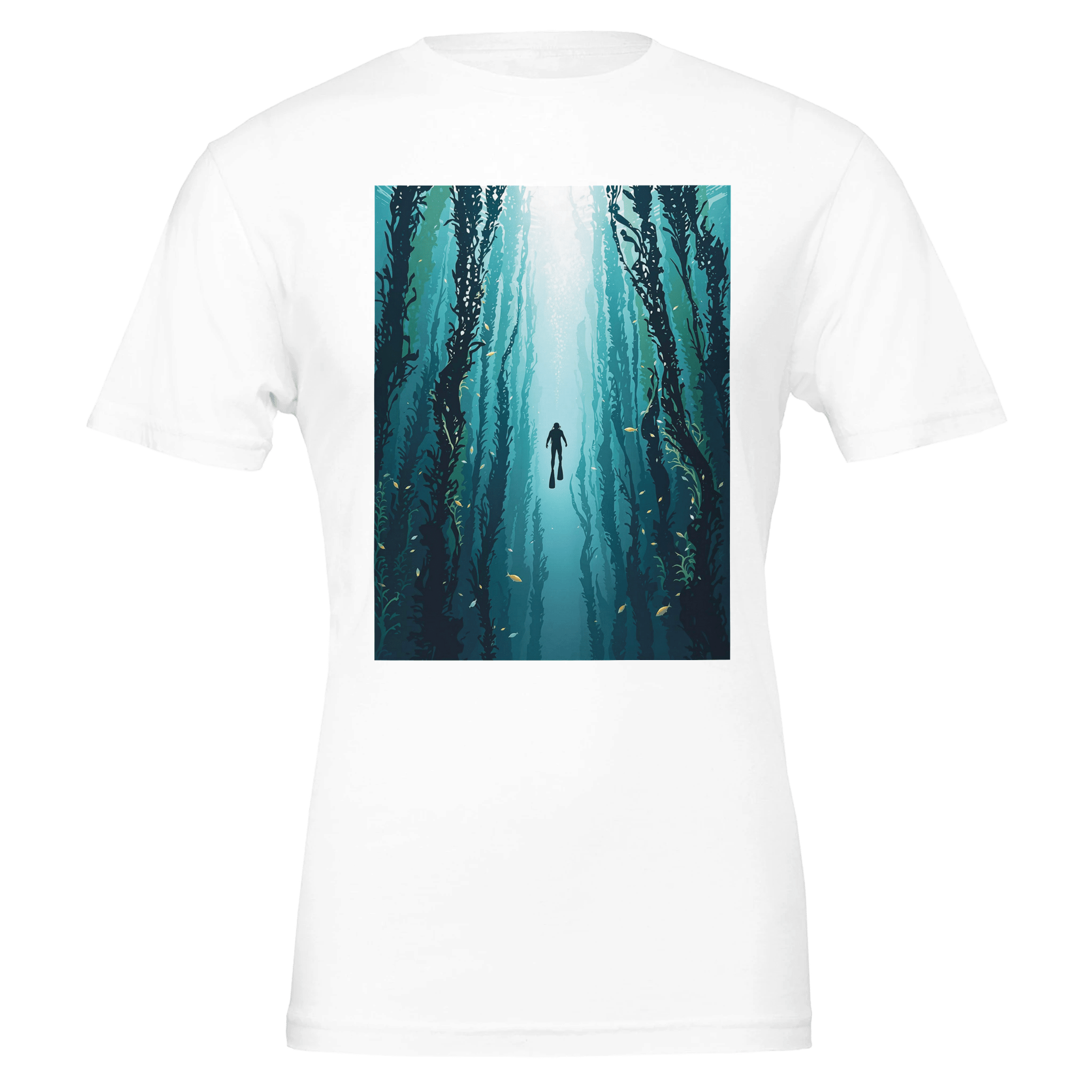 Kelp Forest Freediver Underwater T-Shirt | Diving Gift UK - Wild Thread Co