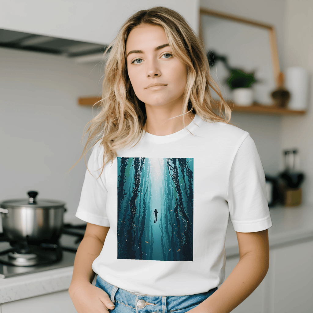 Kelp Forest Freediver Underwater T-Shirt | Diving Gift UK - Wild Thread Co
