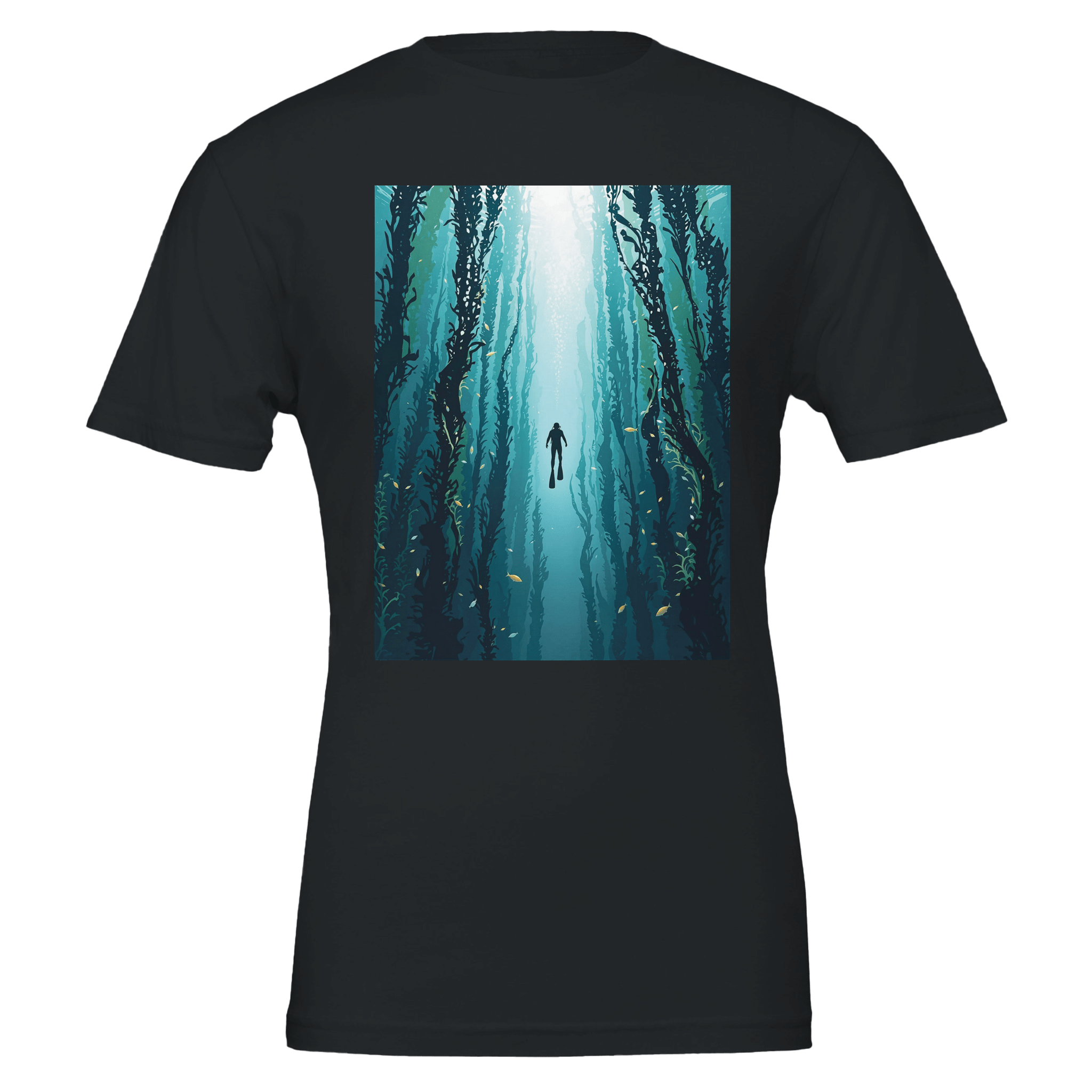 Kelp Forest Freediver Underwater T-Shirt | Diving Gift UK - Wild Thread Co