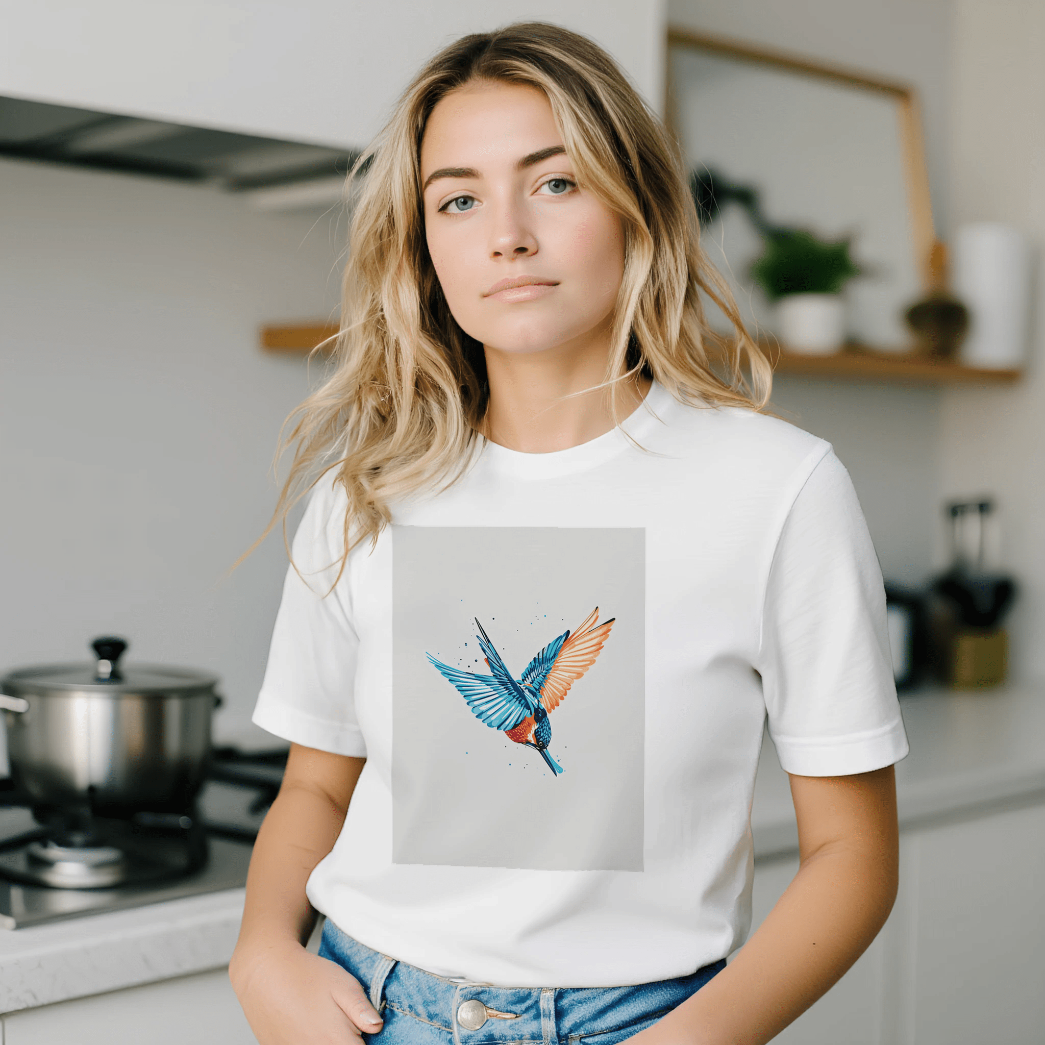 Kingfisher Electric Dive T-Shirt | British Wildlife Tee - Wild Thread Co