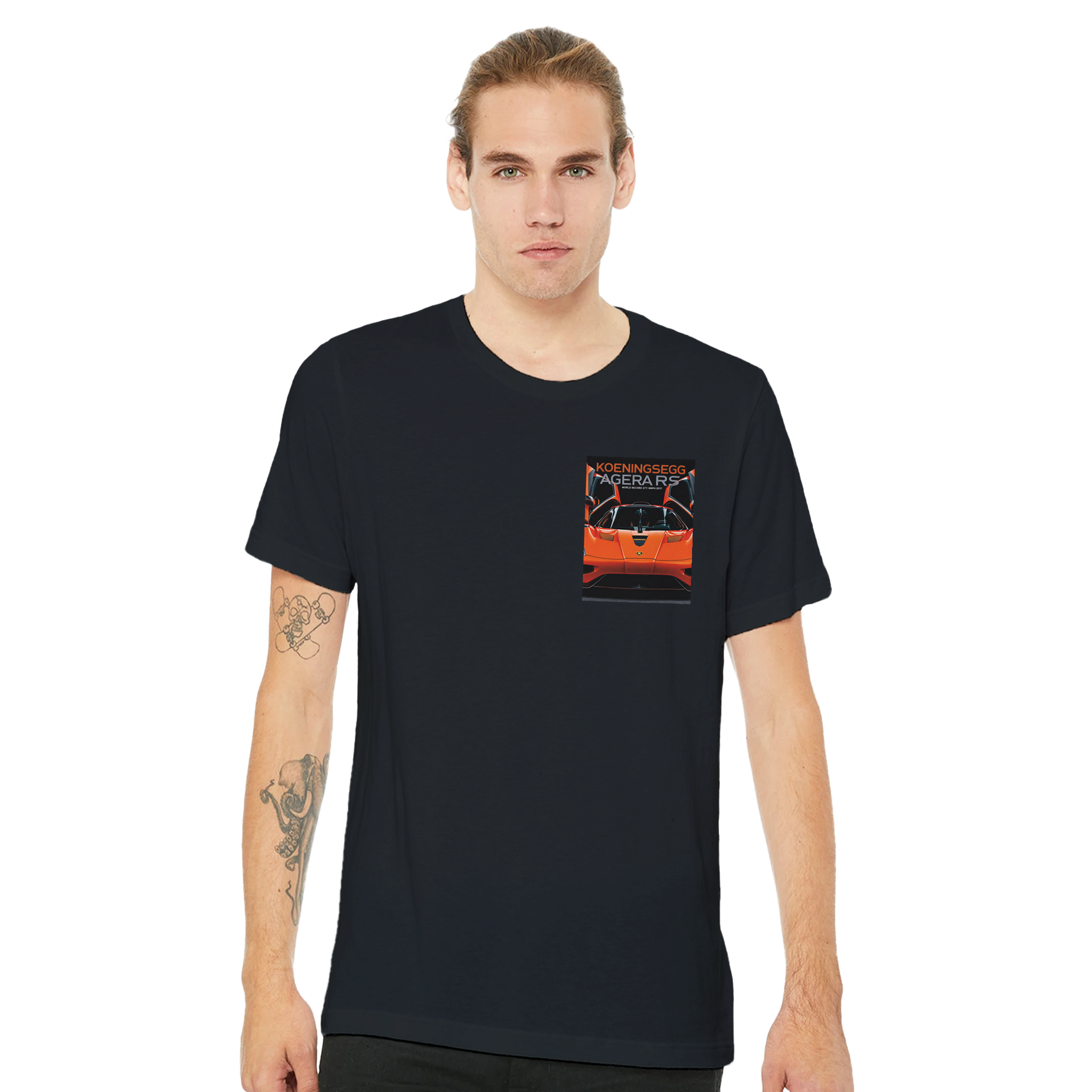 Koenigsegg Agera Rs 277mph Orange T-Shirt — detail view | Wild Thread Co