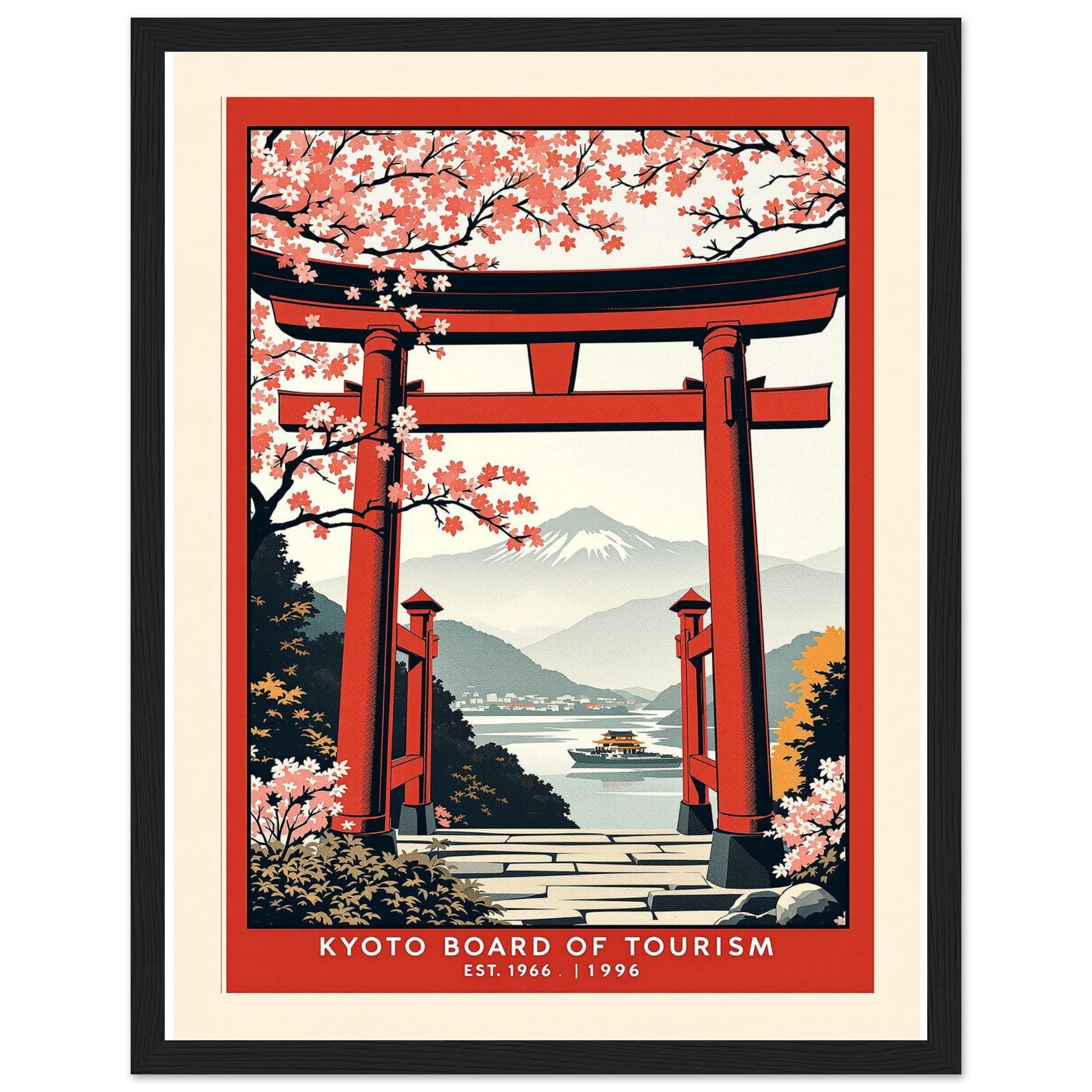 Kyoto Vintage Travel Poster — Framed Art Print | Wild Thread Co UK