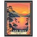 Lake Biwa Vintage Travel Framed Print Wall Art Ready to Hang UK — Framed Art Print | Wild Thread Co UK