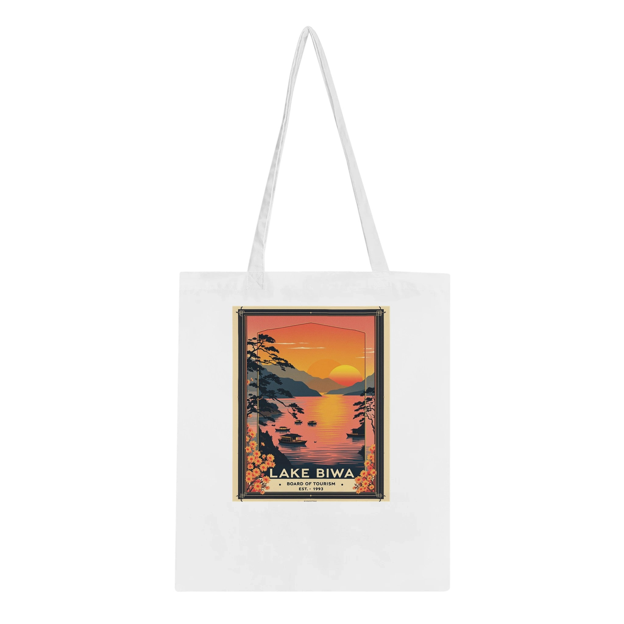 Lake Biwa Vintage Travel Tote Bag Cotton Shopper UK — Tote Bag | Wild Thread Co UK