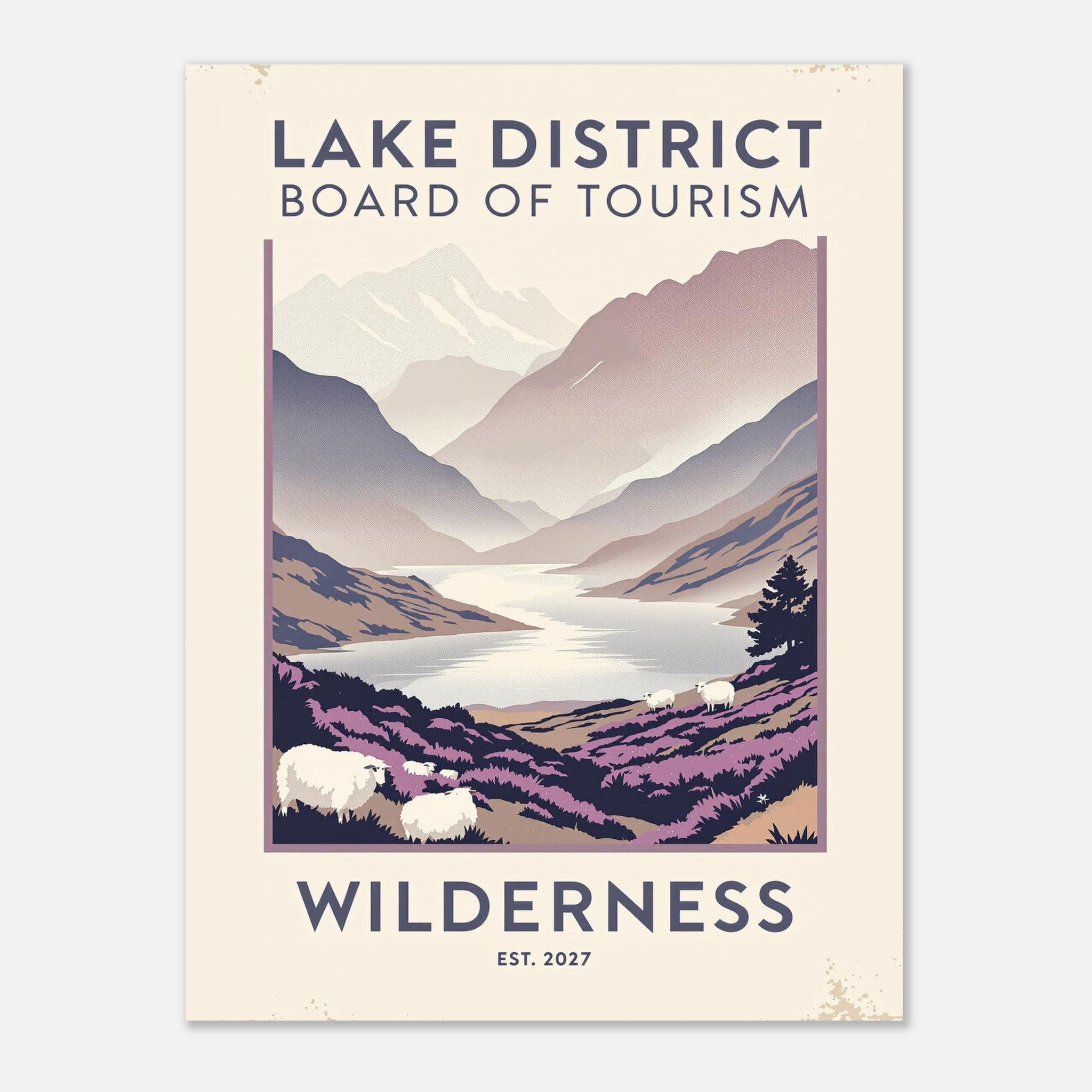 Lake District Vintage Travel Art Wall Art UK Art Print Art Print — detail view | Wild Thread Co
