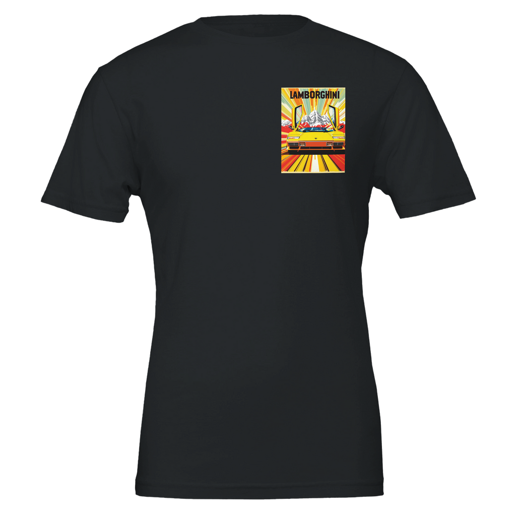 Lamborghini Countach Lp400 Yellow T-Shirt — detail view | Wild Thread Co