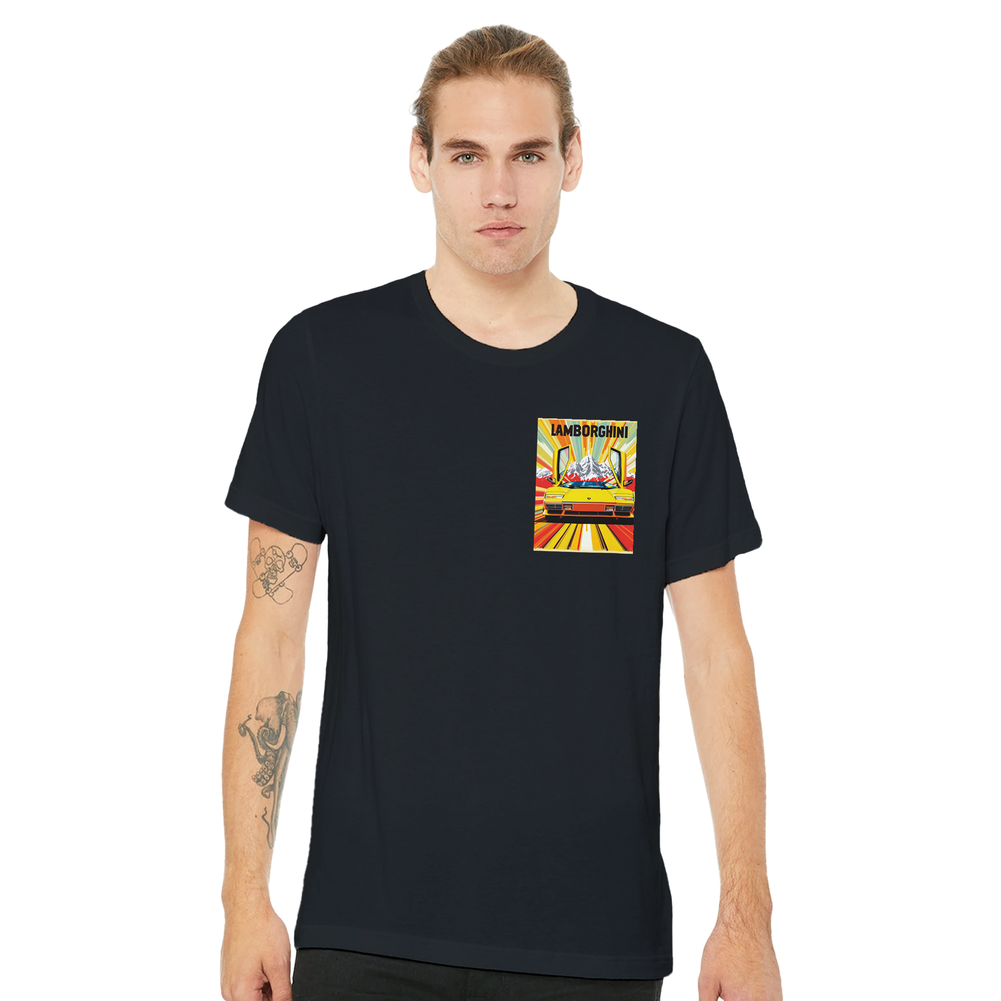 Lamborghini Countach Lp400 Yellow T-Shirt — detail view | Wild Thread Co