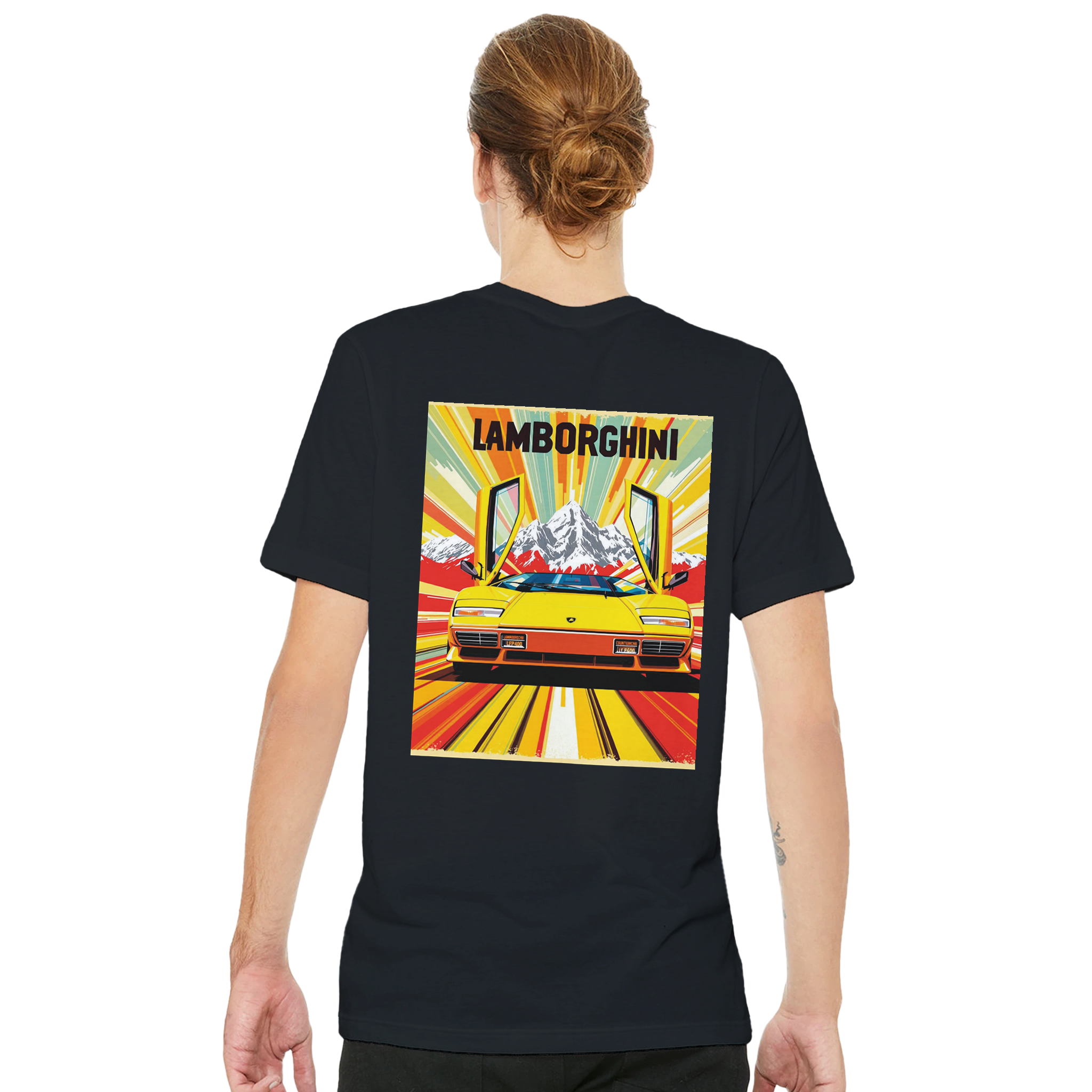 Lamborghini Countach Lp400 Yellow T-Shirt — detail view | Wild Thread Co
