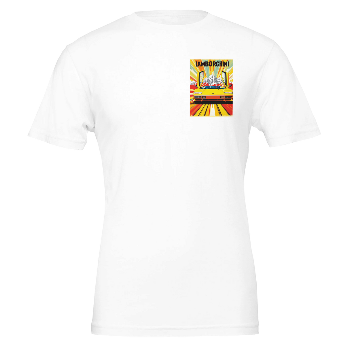 Lamborghini Countach Lp400 Yellow | T-Shirt | Garage Workshop Wall Art - Wild Thread Co