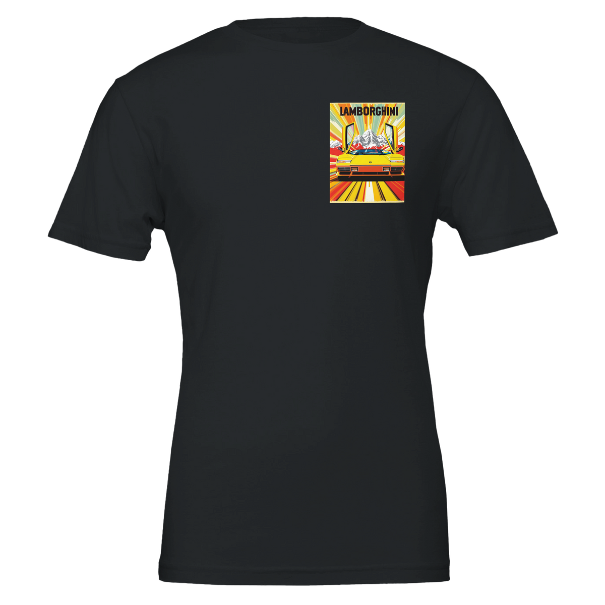 Lamborghini Countach Lp400 Yellow | T-Shirt | Garage Workshop Wall Art - Wild Thread Co