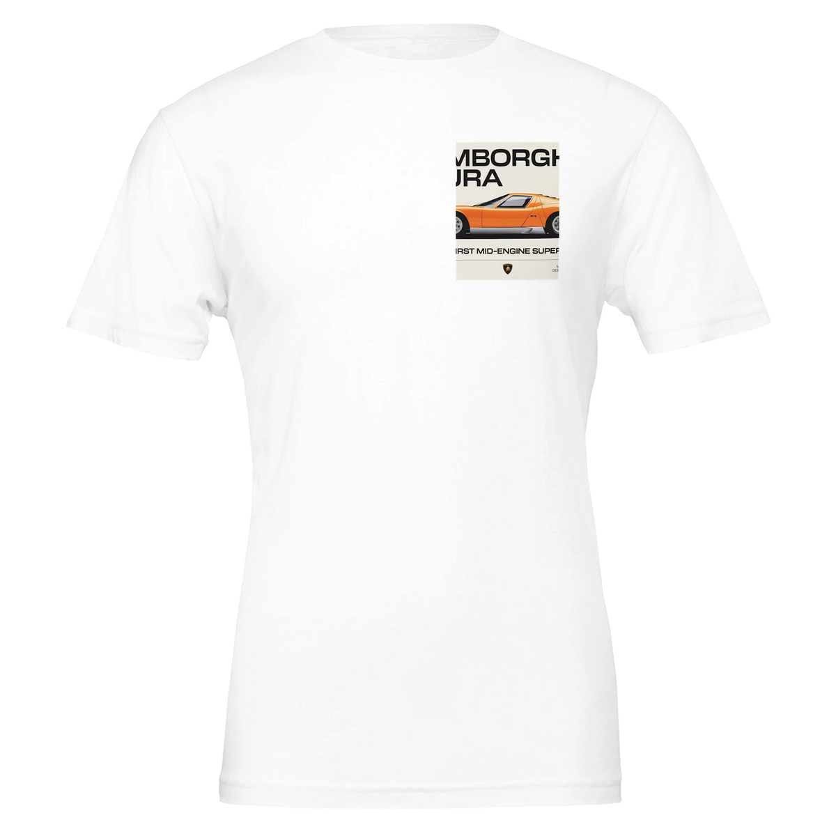 Lamborghini Miura Sv Orange Italy Spec | T-Shirt | Garage Workshop Wall Art - Wild Thread Co