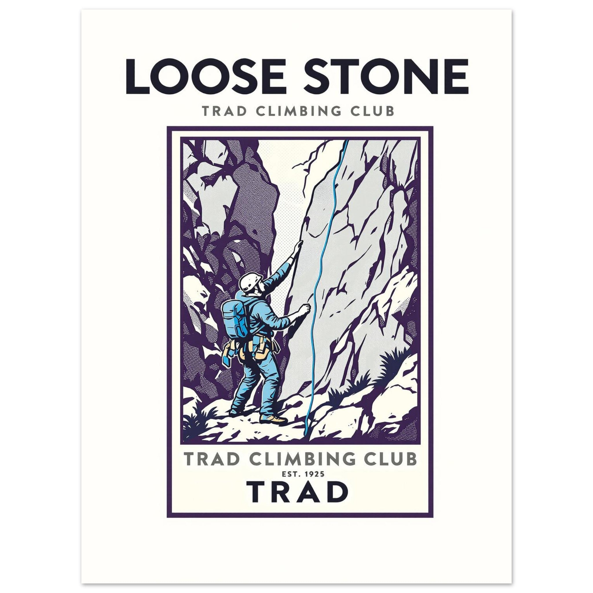 Loose Stone Vintage Travel Art Wall Art UK Art Print Poster Wall Art UK UK Gift Art Print — detail view | Wild Thread Co