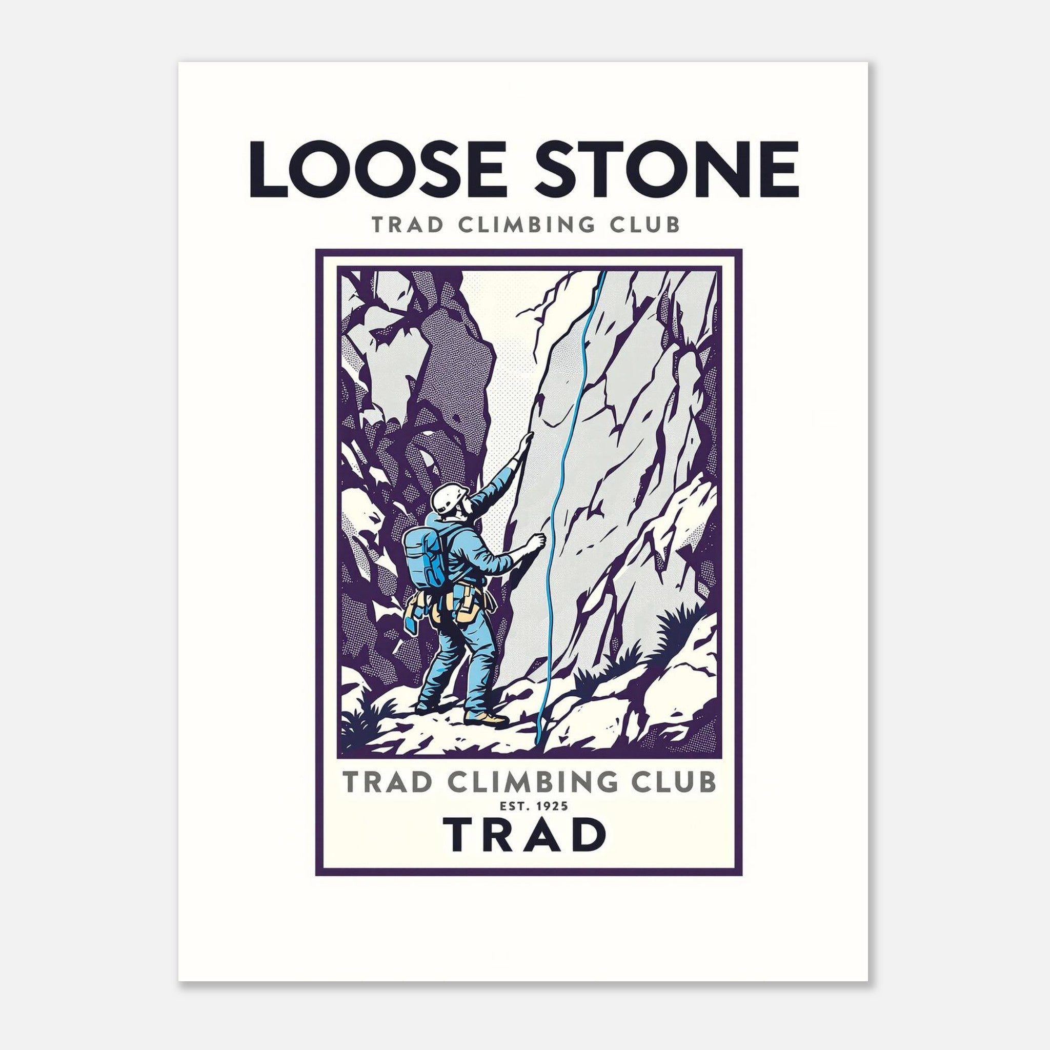 Loose Stone Vintage Travel Art Wall Art UK Art Print Poster Wall Art UK UK Gift Art Print — detail view | Wild Thread Co