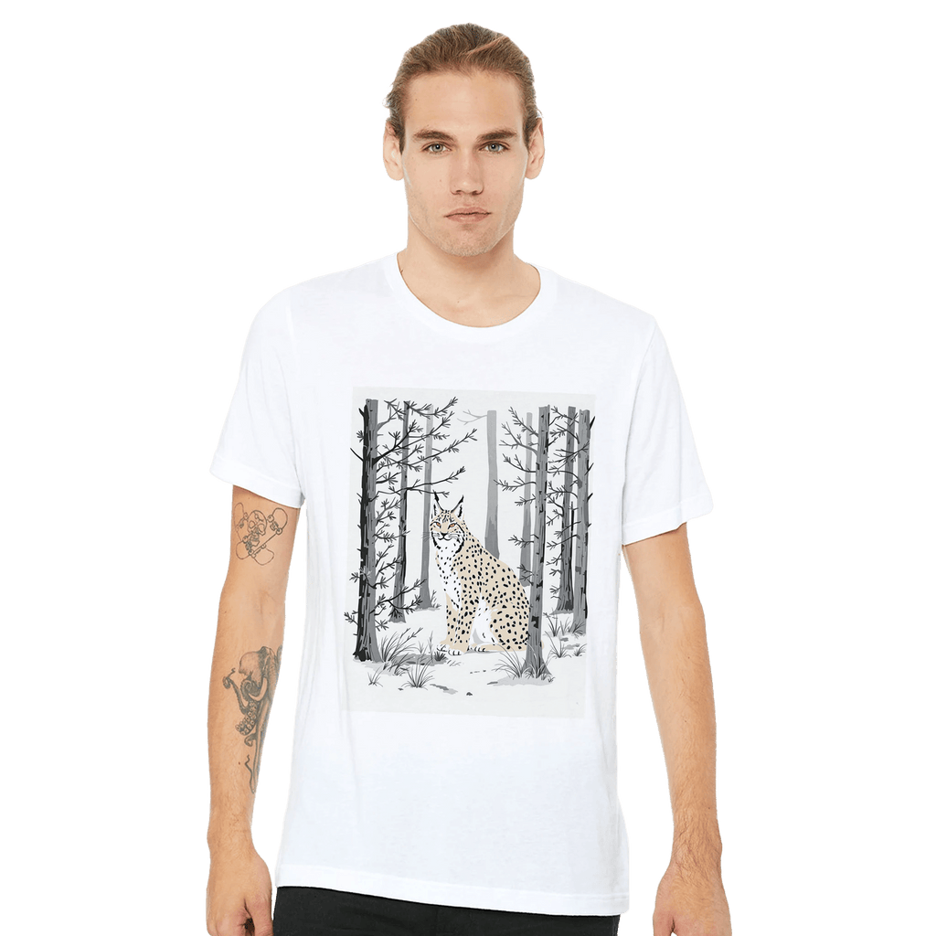 Lynx Scottish Pine Forest T-Shirt | Rewilding Conservation Gift UK - Wild Thread Co