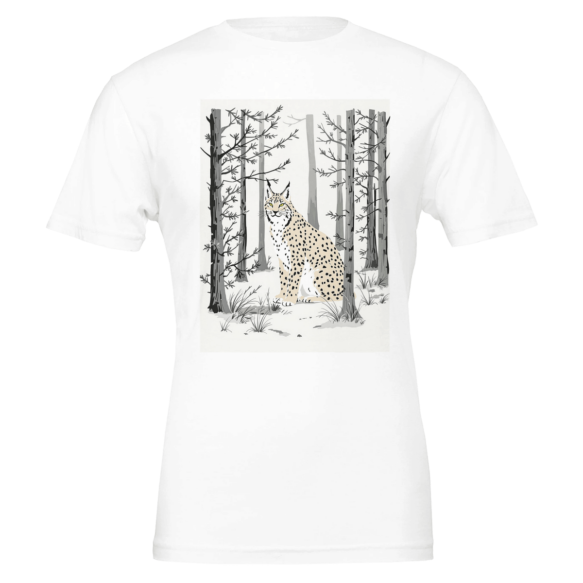 Lynx Scottish Pine Forest T-Shirt | Rewilding Conservation Gift UK - Wild Thread Co