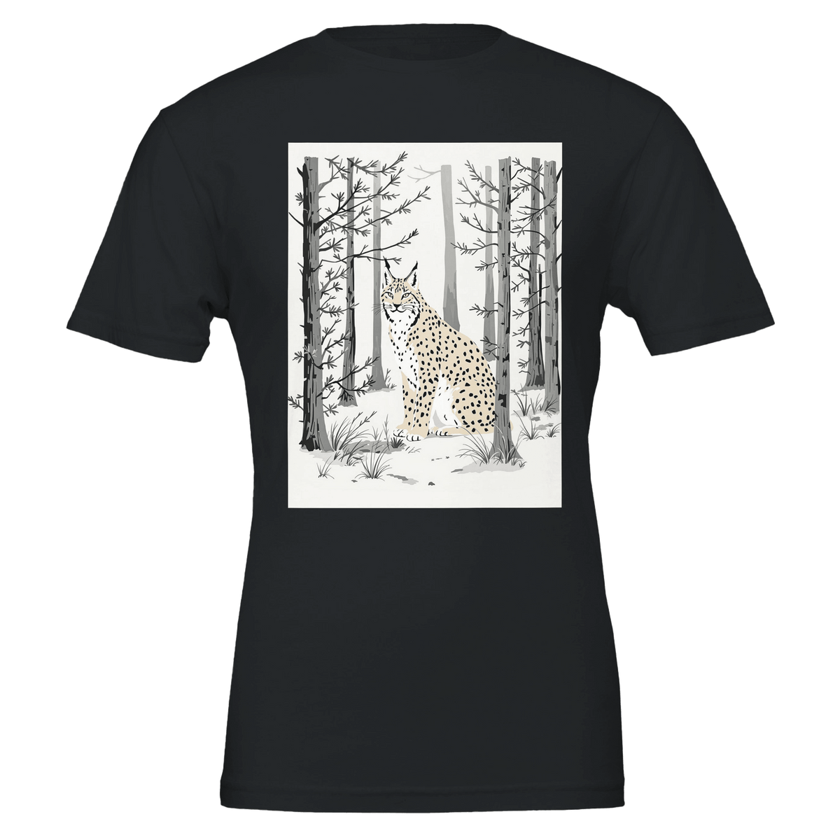 Lynx Scottish Pine Forest T-Shirt | Rewilding Conservation Gift UK - Wild Thread Co