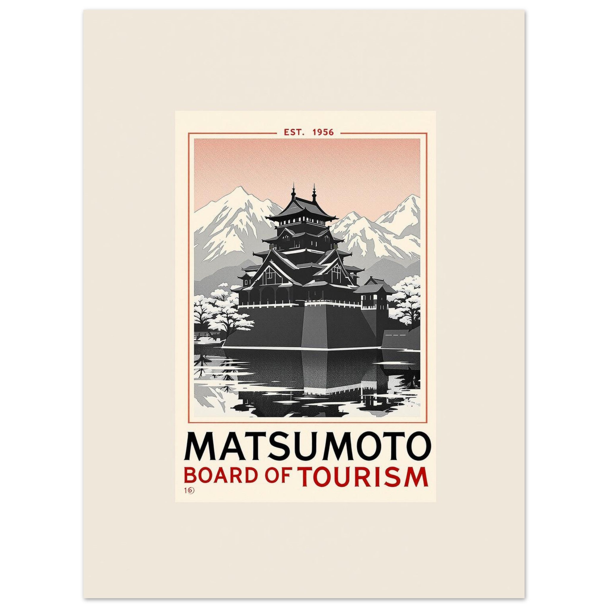 Matsumoto Vintage Travel Art Wall Art UK Art Print Poster Wall Art UK UK Gift Art Print — detail view | Wild Thread Co