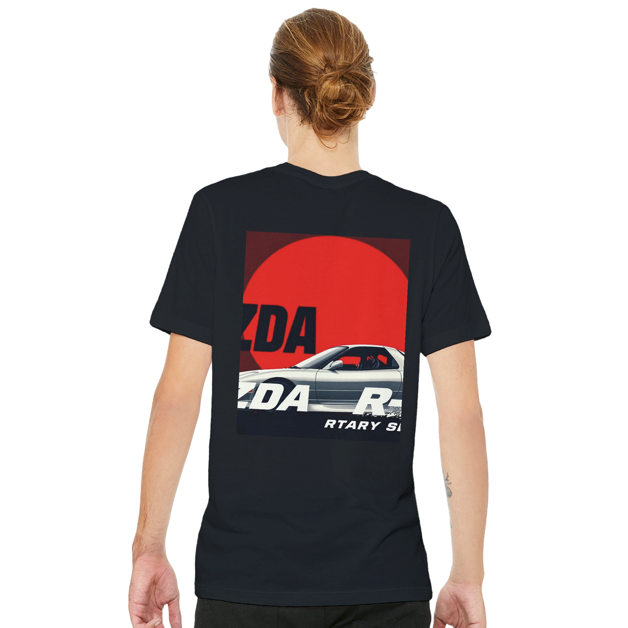 Mazda Rx7 Rising Sun T-Shirt Unisex Cotton Tee UK T-Shirt — detail view | Wild Thread Co