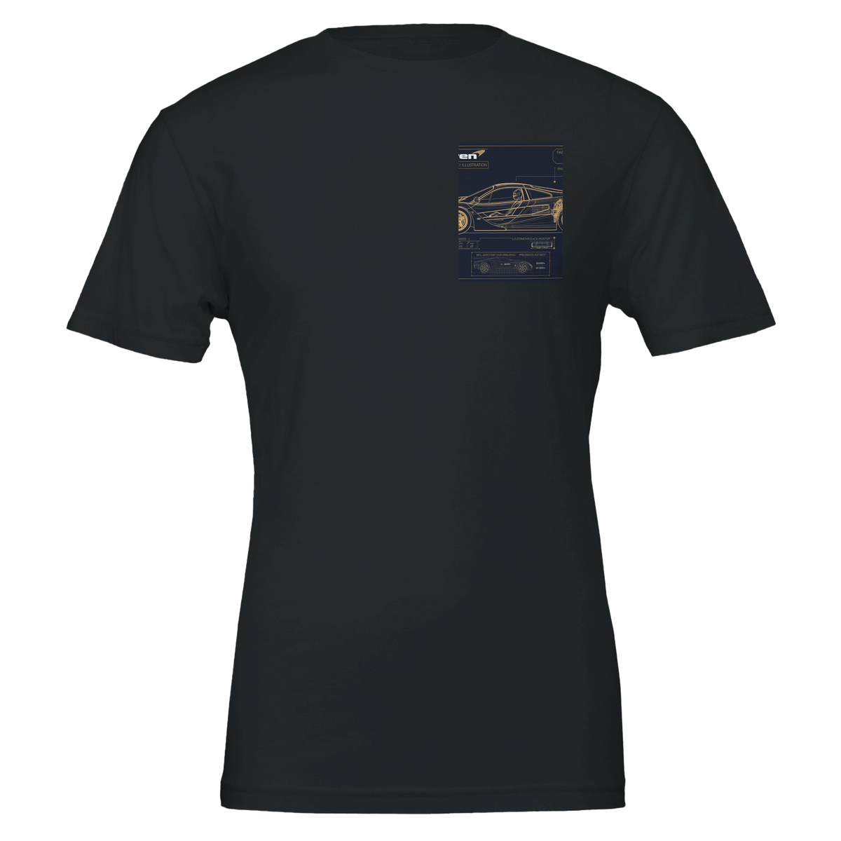 Mclaren F1 Blueprint Navy Gold UK Gift | Unique Christmas Birthday - Wild Thread Co