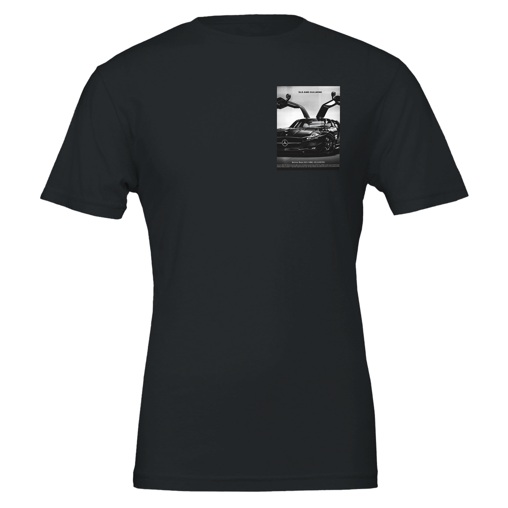 Mercedes Sls Amg Gullwing Black Drama T-Shirt Unisex Cotton Tee UK — T-Shirt | Wild Thread Co UK
