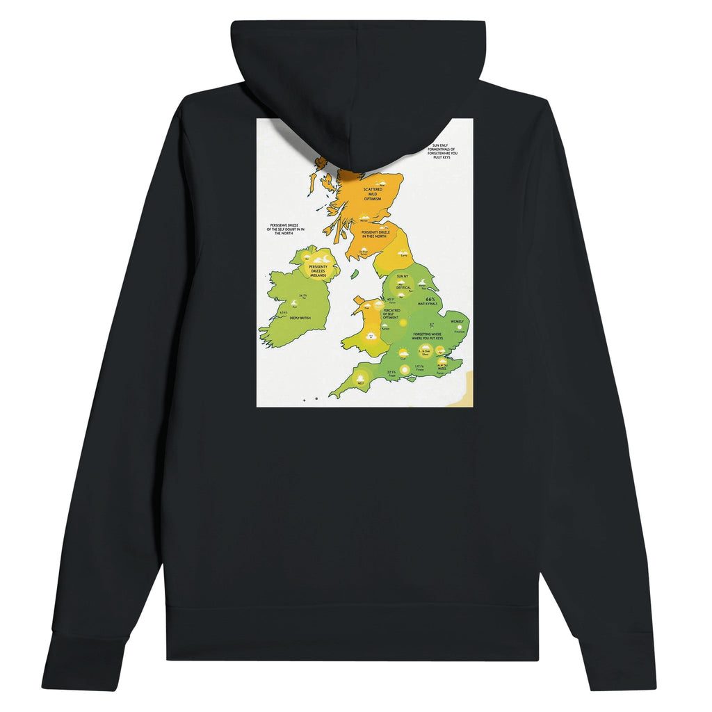 Met Office Weather Map Funny British Humour Hoodie Navy Gorpcore Gift - Wild Thread Co