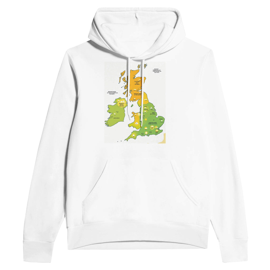 Met Office Weather Map Funny British Humour Hoodie Navy Gorpcore Gift - Wild Thread Co