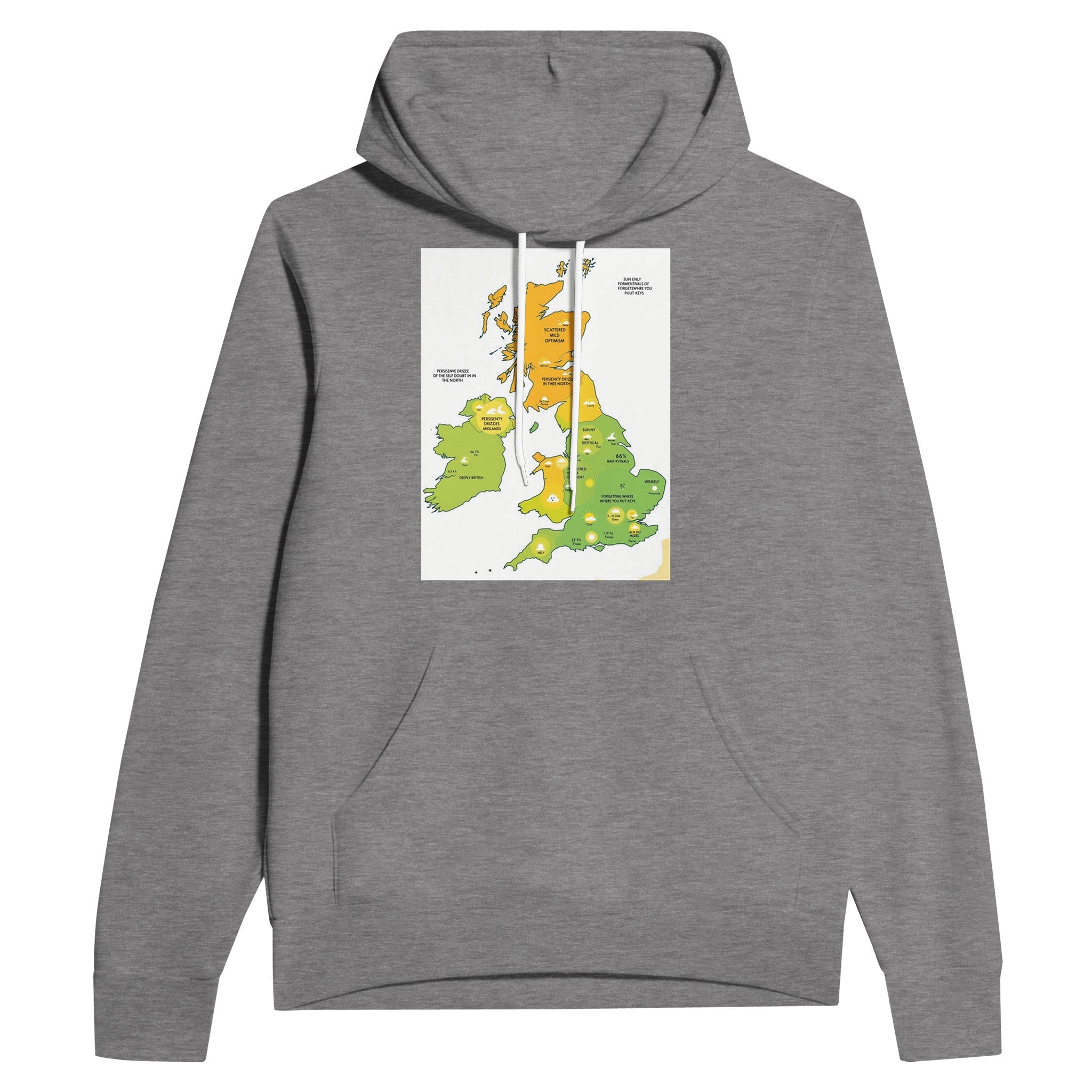 Met Office Weather Map Funny British Humour Hoodie Navy Gorpcore Gift - Wild Thread Co