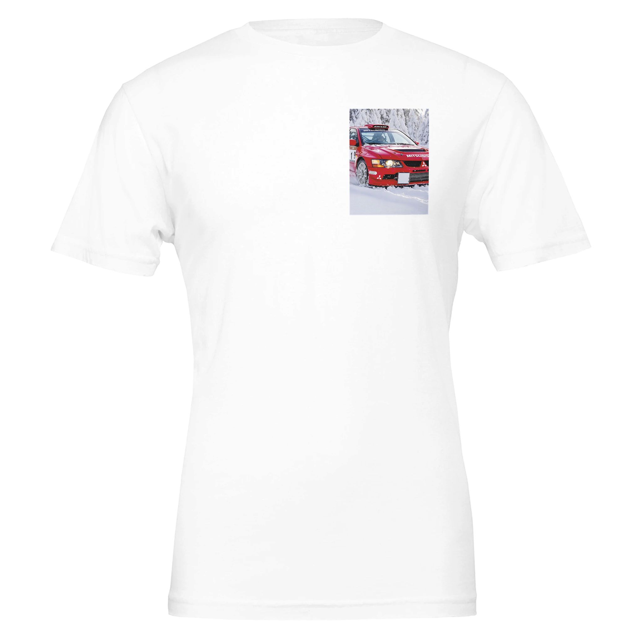 Mitsubishi Evo 6 Tme T-Shirt — detail view | Wild Thread Co