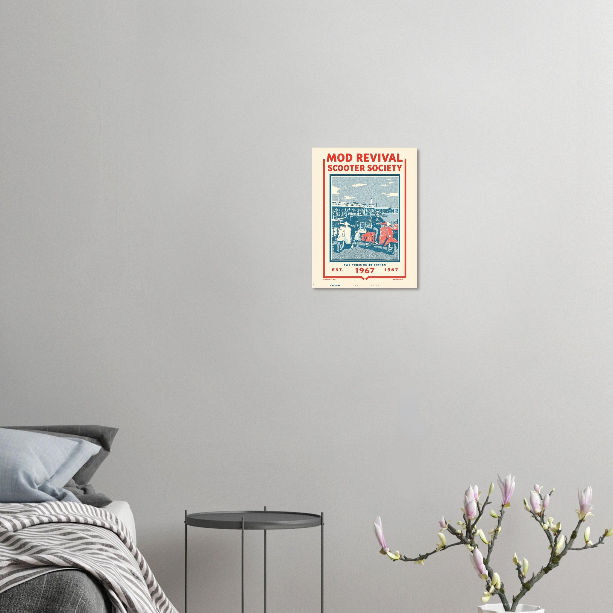 Mod Revival Vintage Travel Art Wall Art UK Art Print Poster Wall Art UK UK Gift Art Print — detail view | Wild Thread Co