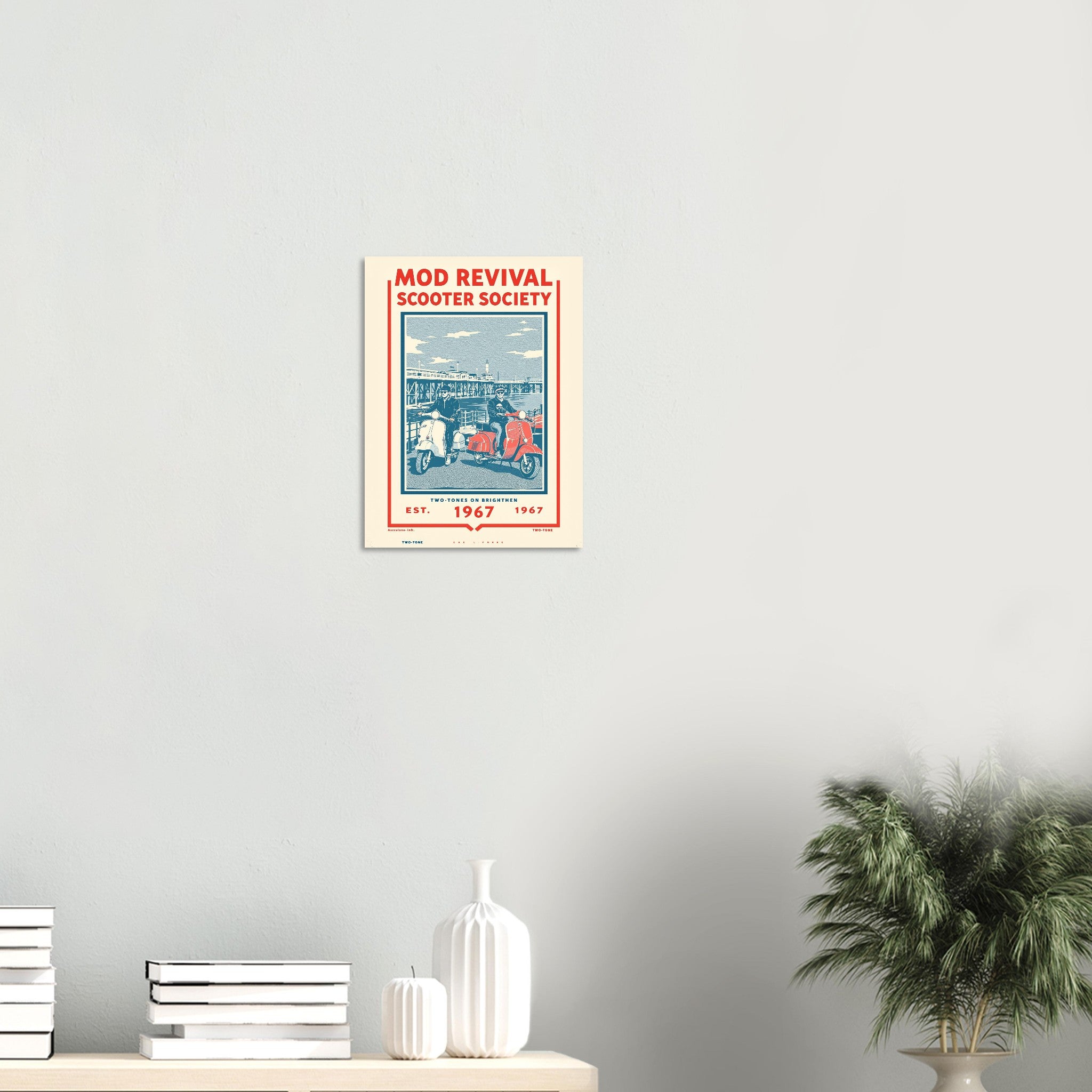 Mod Revival Vintage Travel Art Wall Art UK Art Print Poster Wall Art UK UK Gift Art Print — detail view | Wild Thread Co