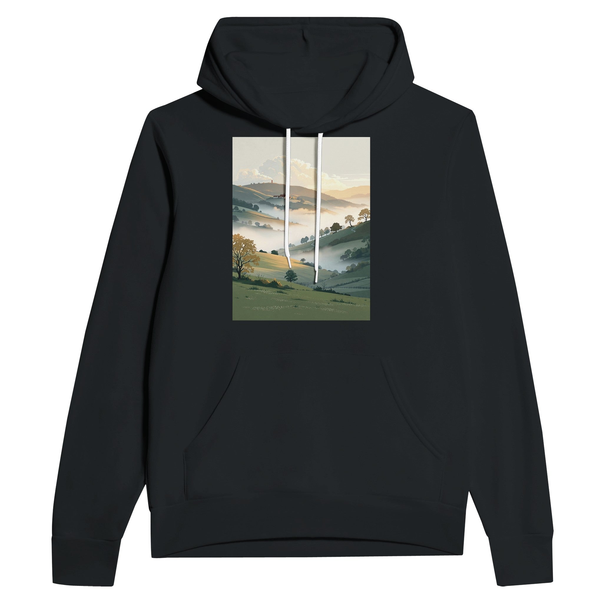 Morning Mist Valley Farm Hoodie | British Countryside Gift - Wild Thread Co