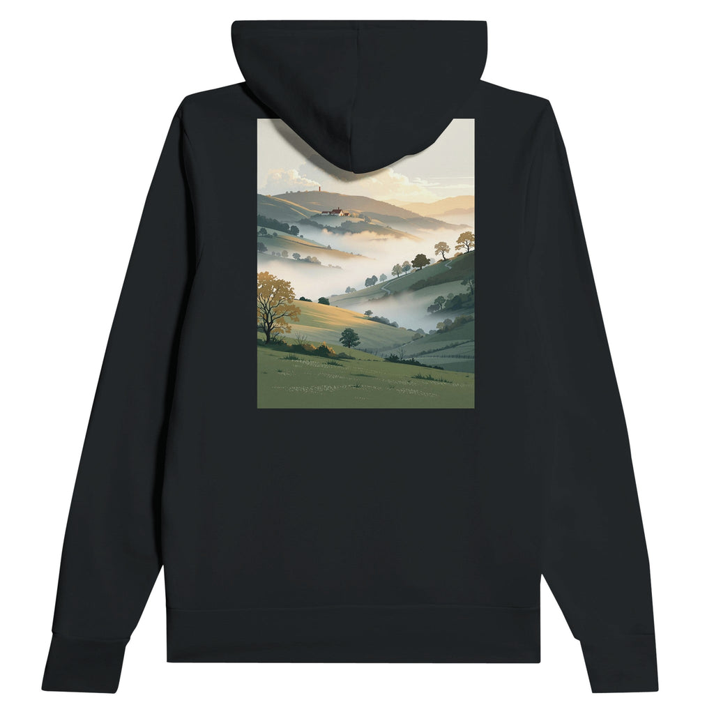 Morning Mist Valley Farm Hoodie | British Countryside Gift - Wild Thread Co
