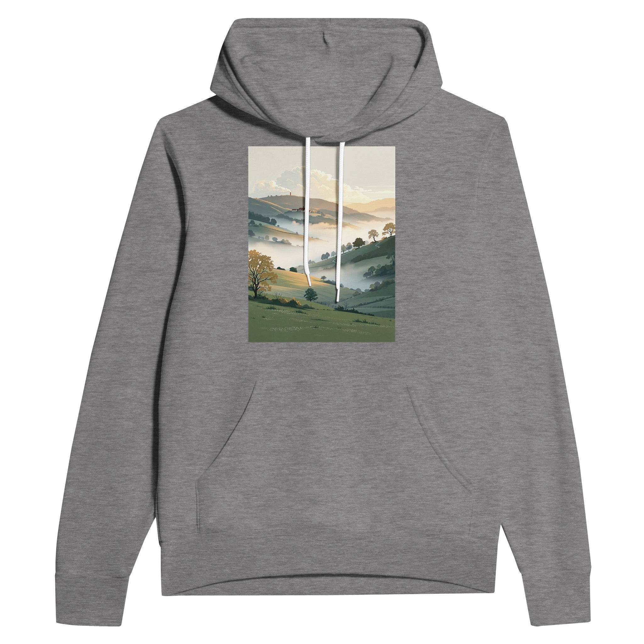 Morning Mist Valley Farm Hoodie | British Countryside Gift - Wild Thread Co