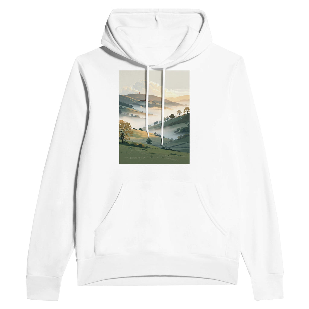 Morning Mist Valley Farm Hoodie | British Countryside Gift - Wild Thread Co