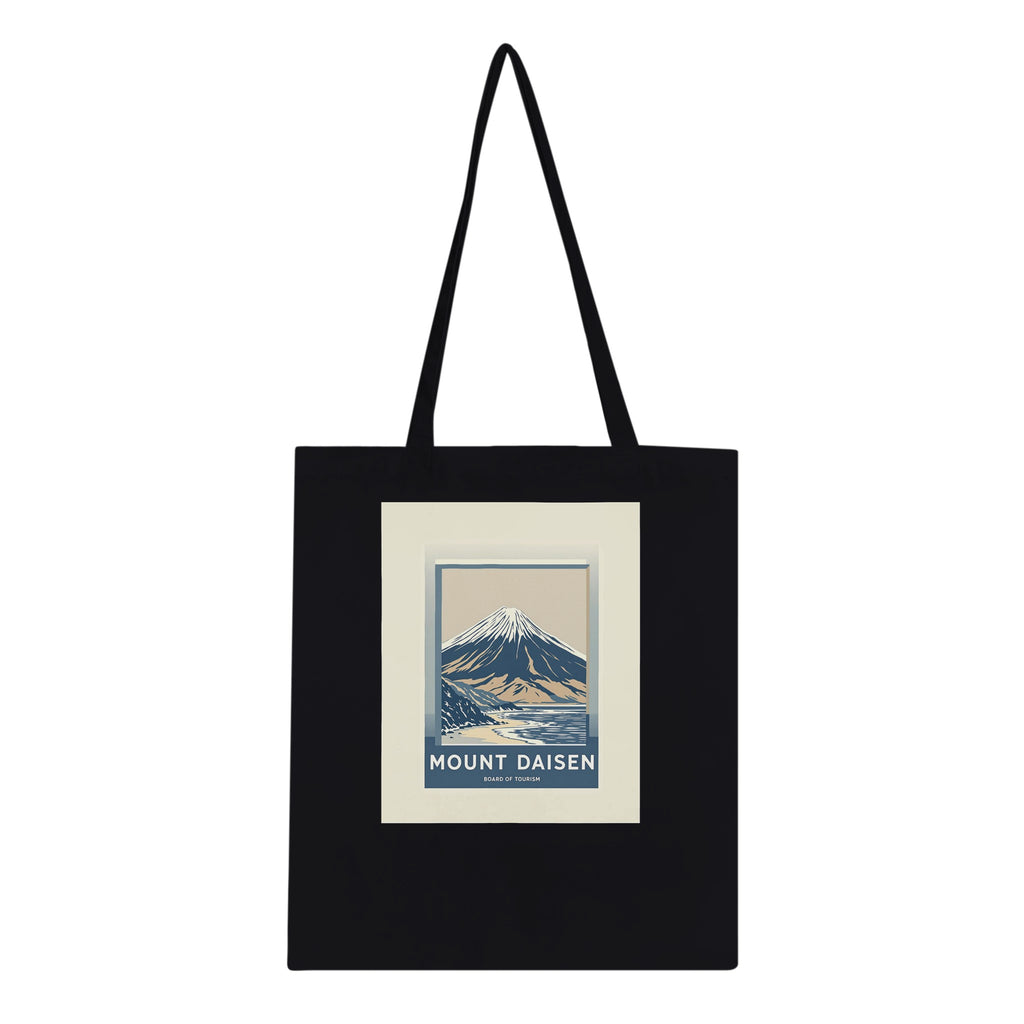 Mount Daisen Vintage Travel Tote Bag Cotton Shopper UK Tote Bag — detail view | Wild Thread Co