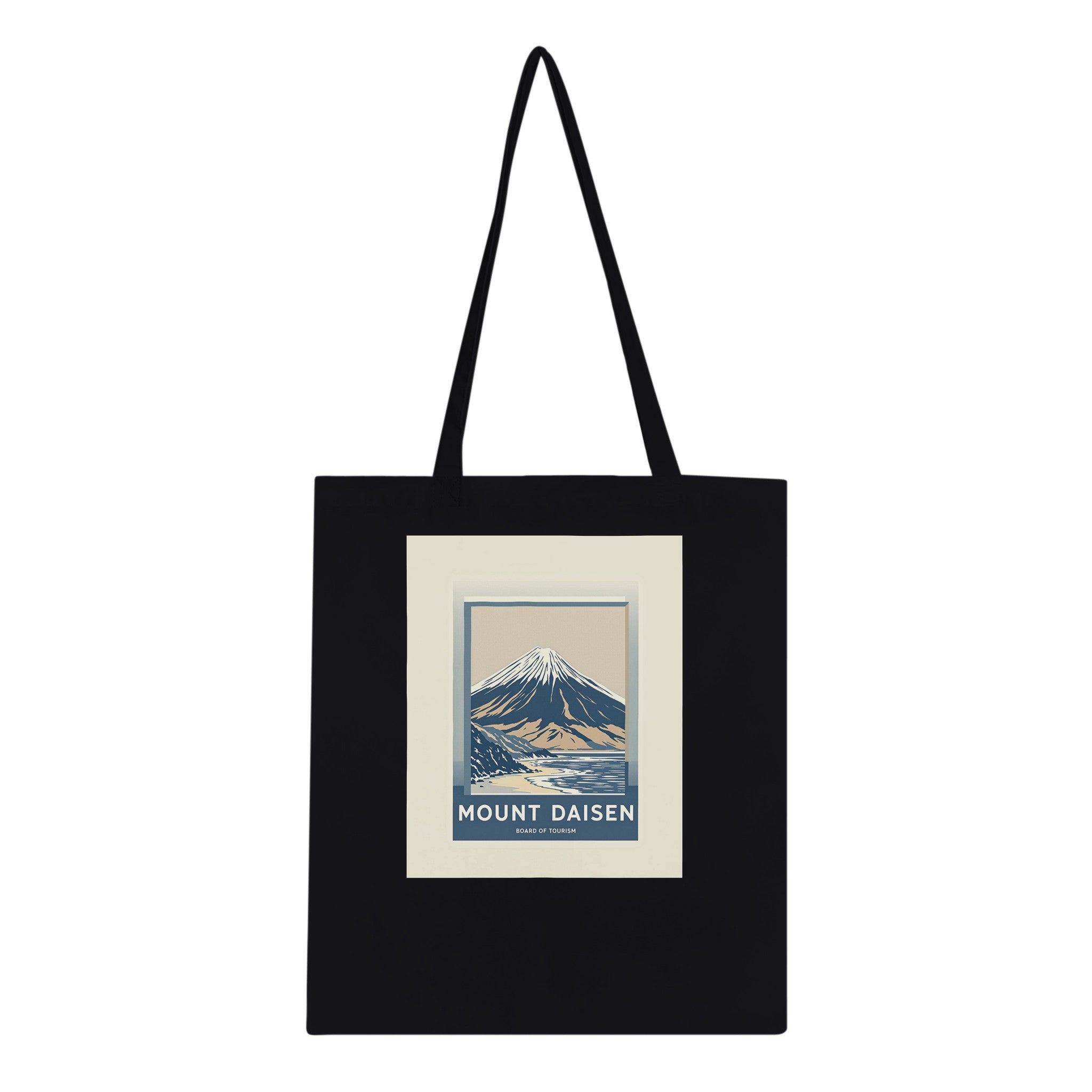 Mount Daisen Vintage Travel Tote Bag Cotton Shopper UK Tote Bag — detail view | Wild Thread Co