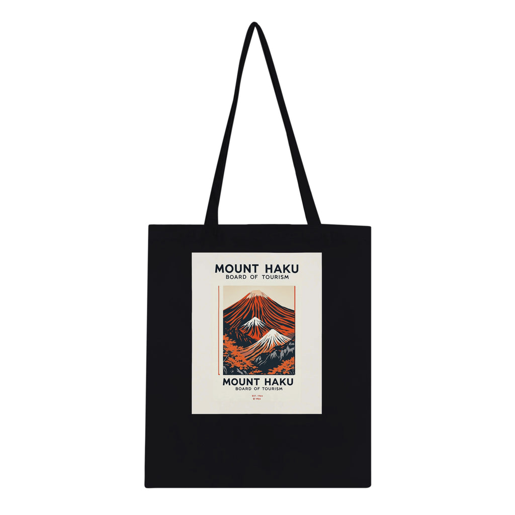 Mount Haku Vintage Travel Tote Bag Cotton Shopper UK Tote Bag — detail view | Wild Thread Co