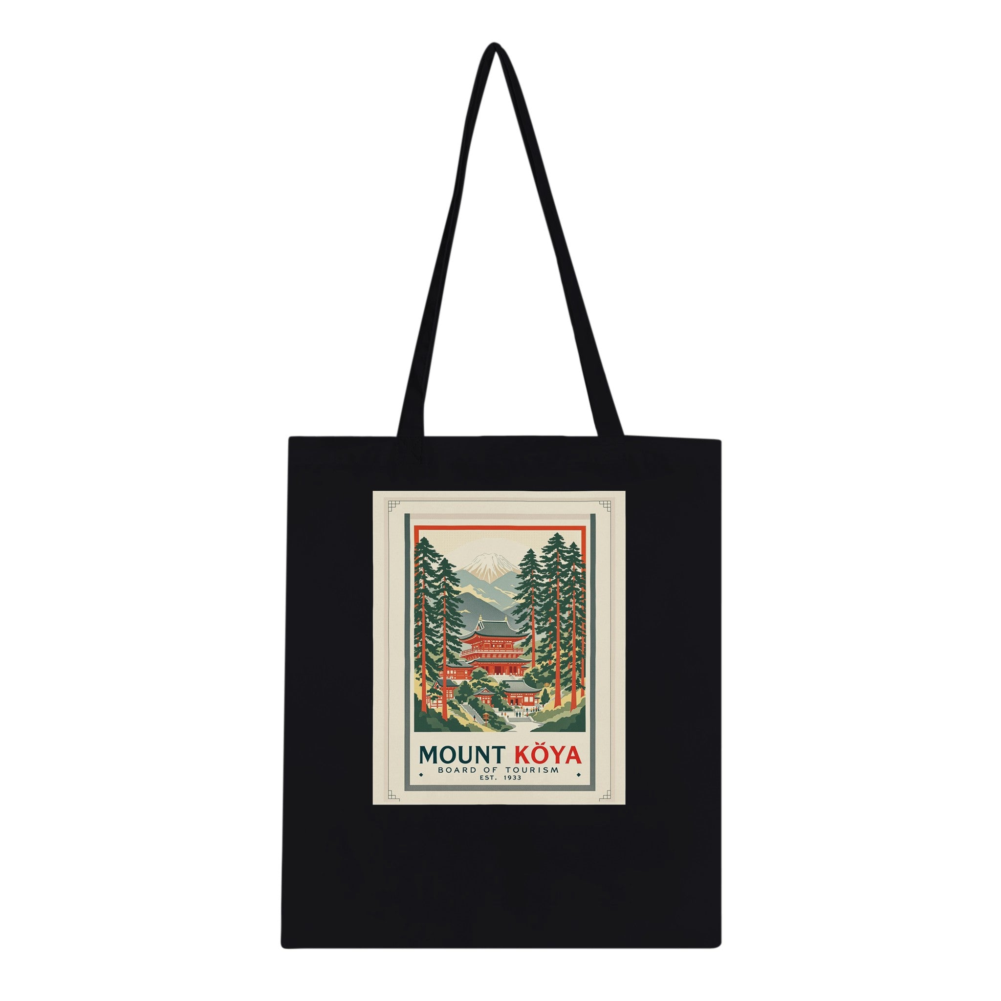 Mount K Ya Vintage Travel Tote Bag Cotton Shopper UK Tote Bag — detail view | Wild Thread Co