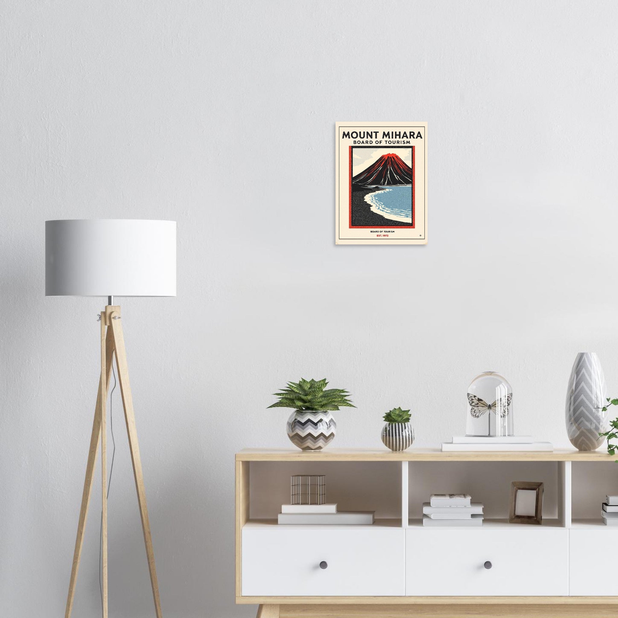 Mount Mihara Vintage Travel Art Wall Art UK Art Print Poster Wall Art UK UK Gift — Art Print | Wild Thread Co UK