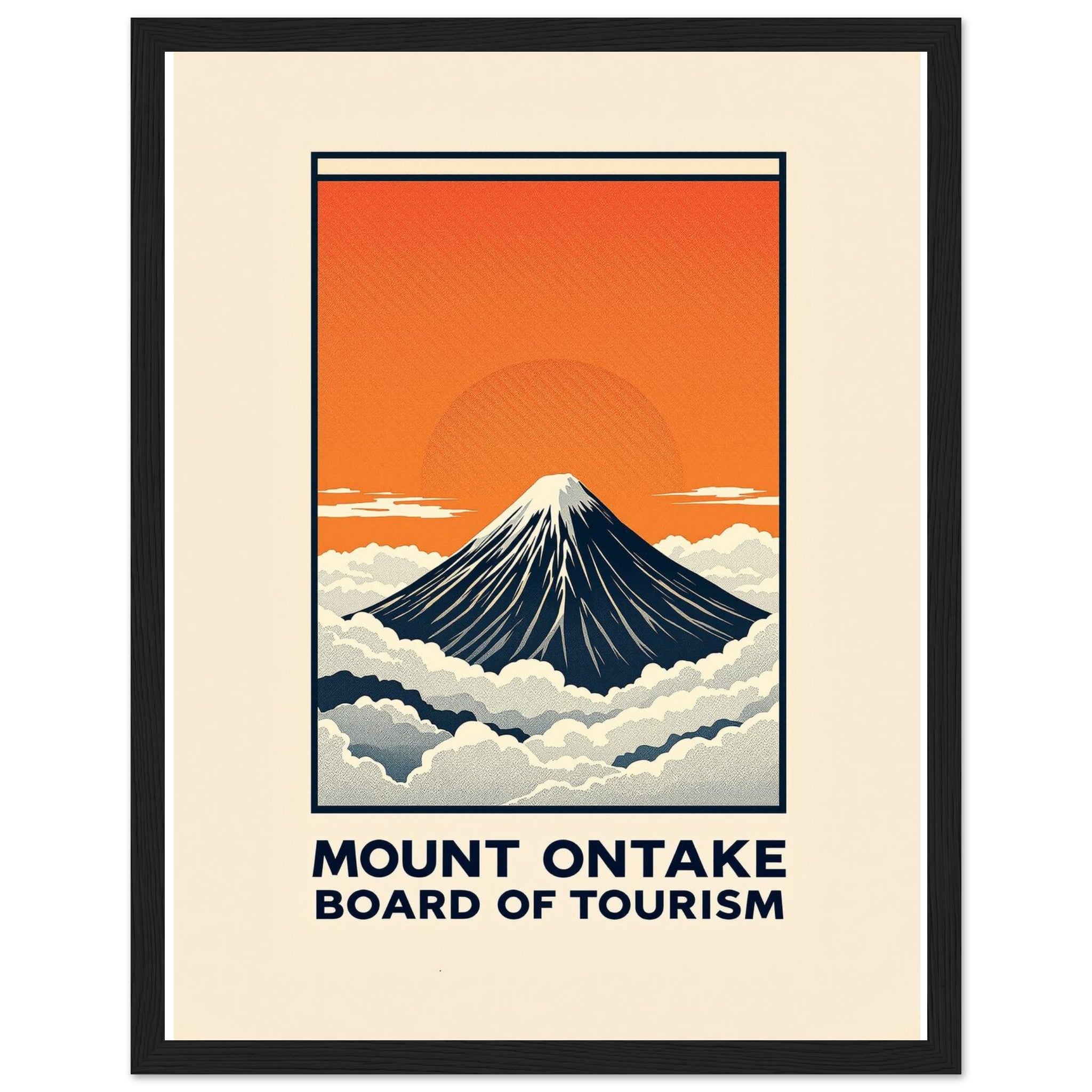 Mount Ontake Vintage Travel Poster — Framed Art Print | Wild Thread Co UK