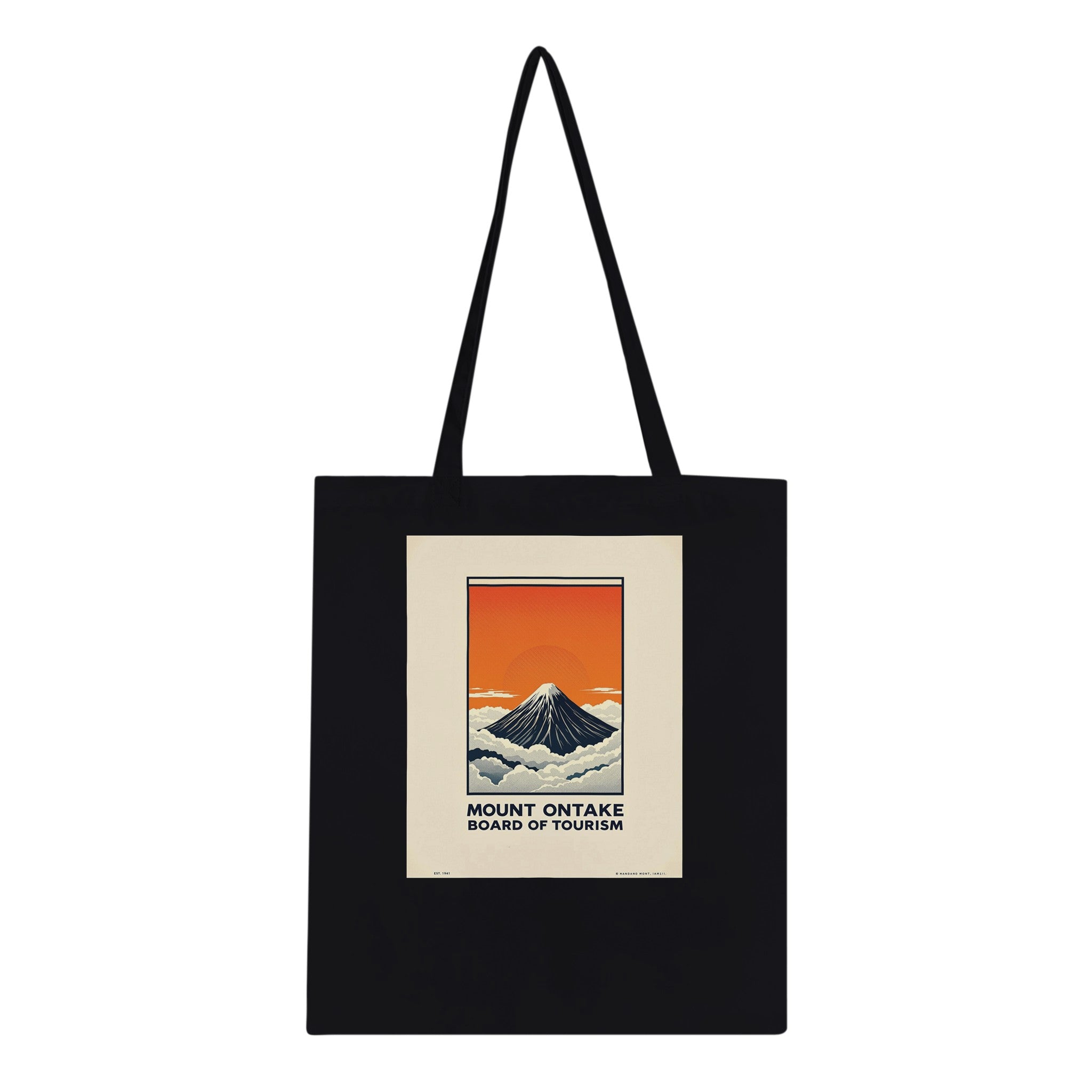 Mount Ontake Vintage Travel Tote Bag Cotton Shopper UK Tote Bag — detail view | Wild Thread Co