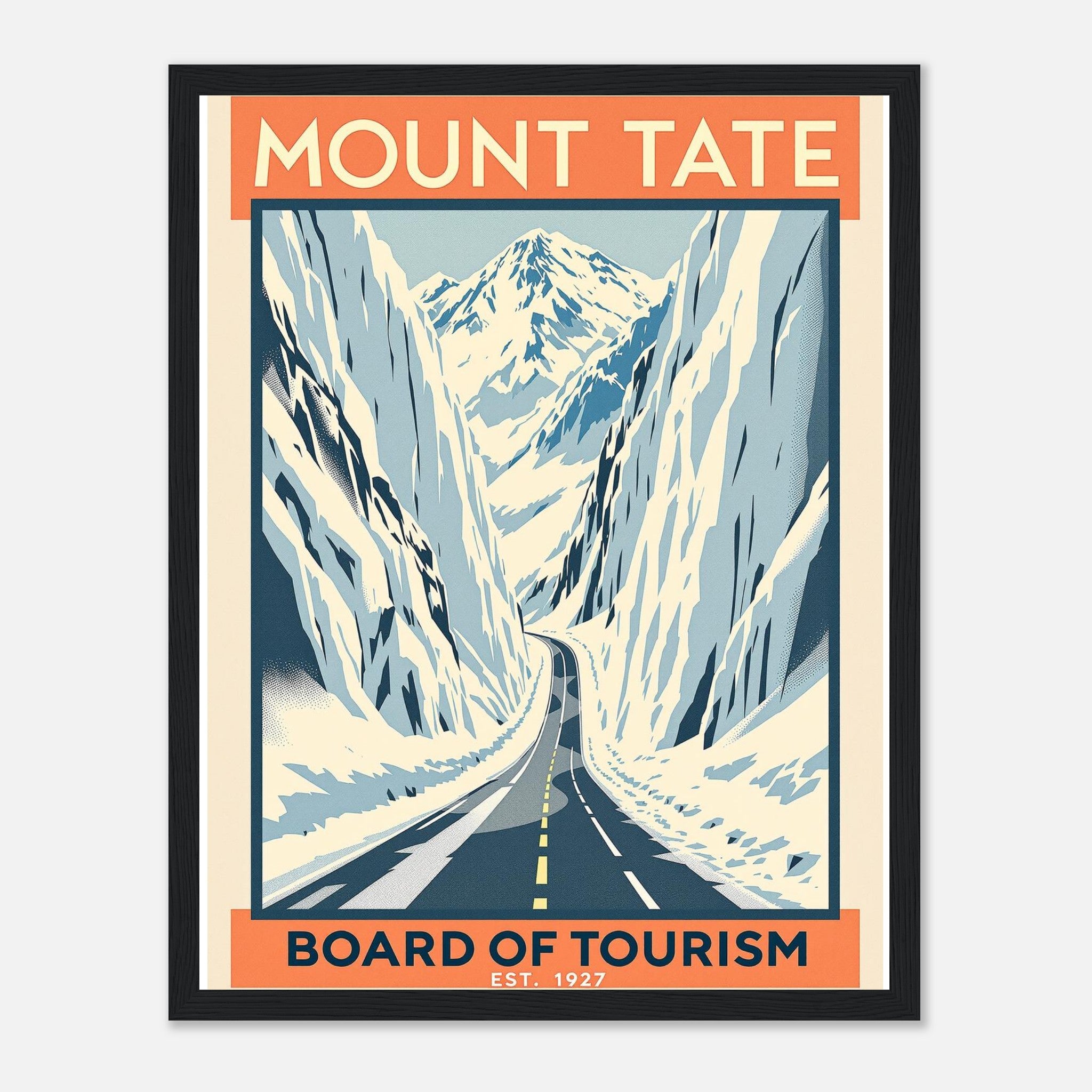 Mount Tate Vintage Travel Framed Print Wall Art Ready to Hang UK Framed Art Print — detail view | Wild Thread Co
