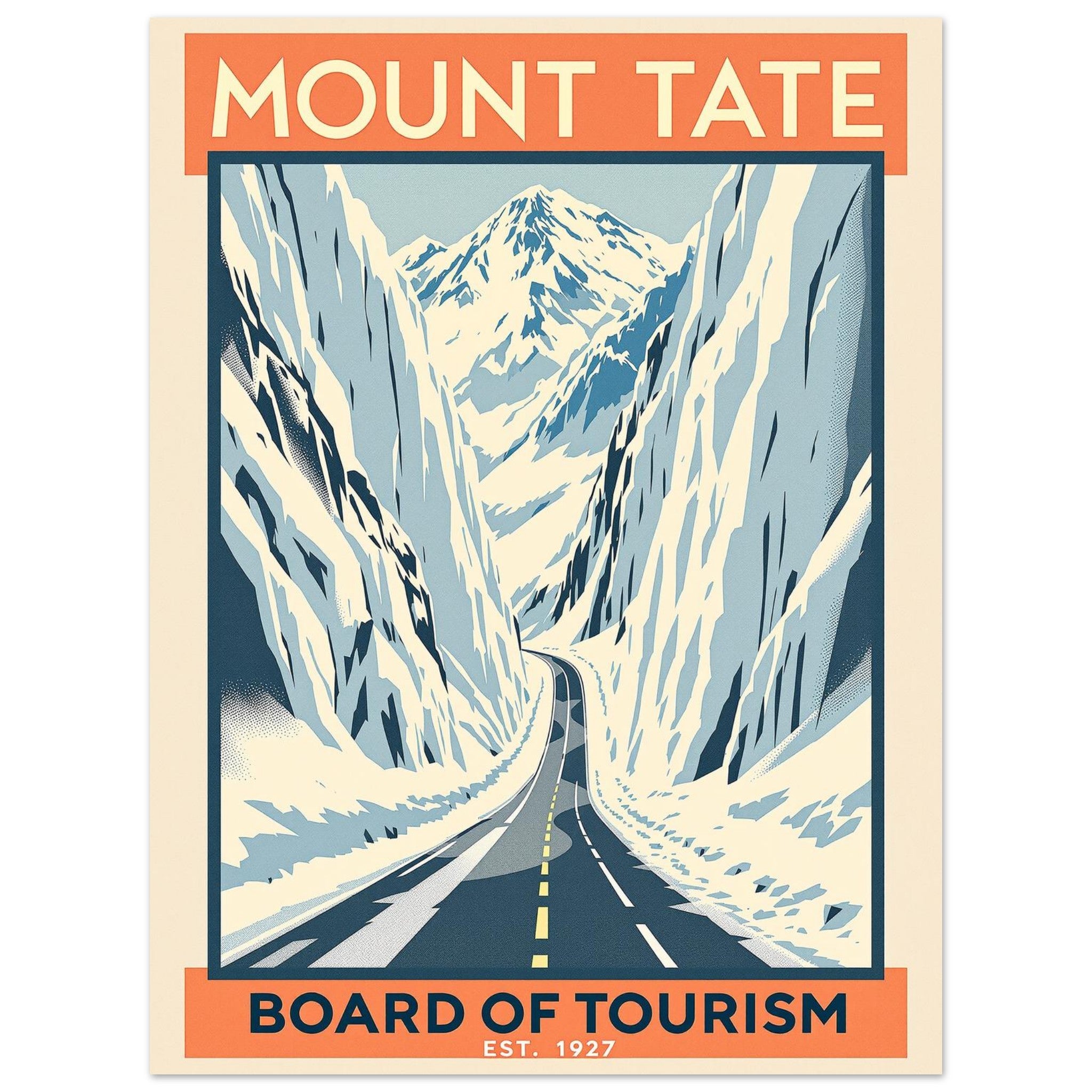Mount Tate Vintage Travel Art Wall Art UK Art Print Poster Wall Art UK UK Gift Art Print — detail view | Wild Thread Co