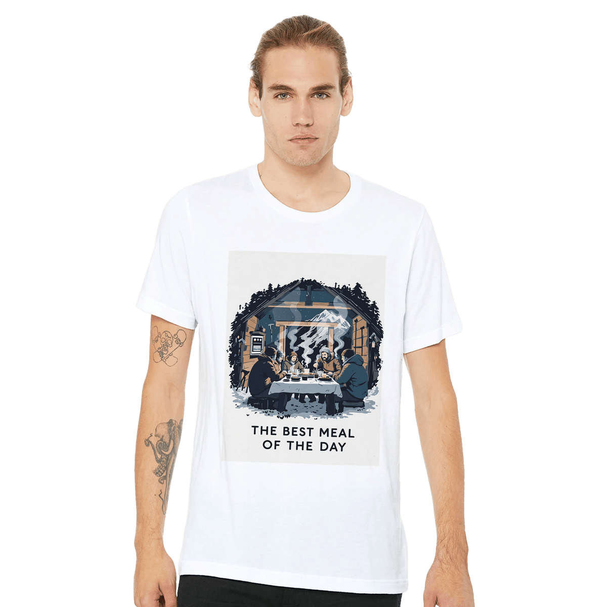 Mountain Hut Supper Climbing Gift Tee | Alpine Illustrated Shirt - Wild Thread Co